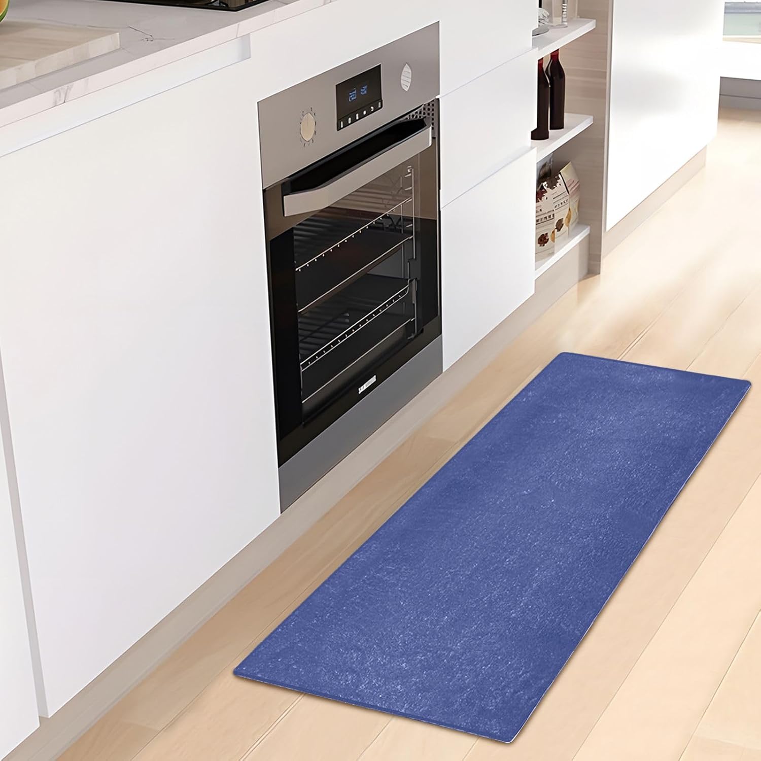 Joisal Alfombra de baño absorbente azul mineral oscuro, cómoda alfombra de baño antideslizante, duradera y suave, 39 x 20 pulgadas