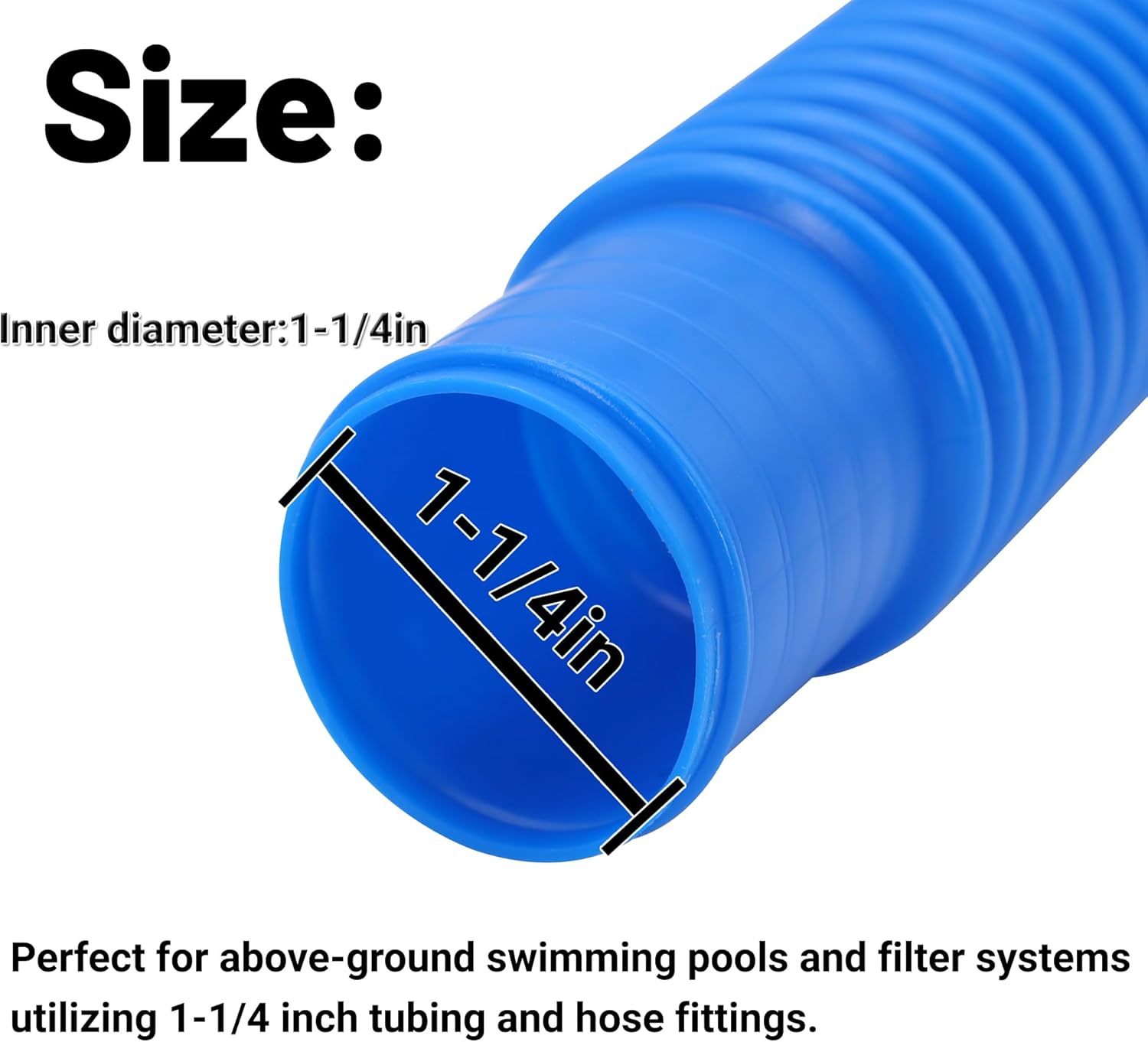 Paquete de 3 mangueras de piscina de repuesto para piscinas sobre el suelo, 1.25 pulgadas de diámetro, manguera de bomba de filtro de 59 pulgadas de