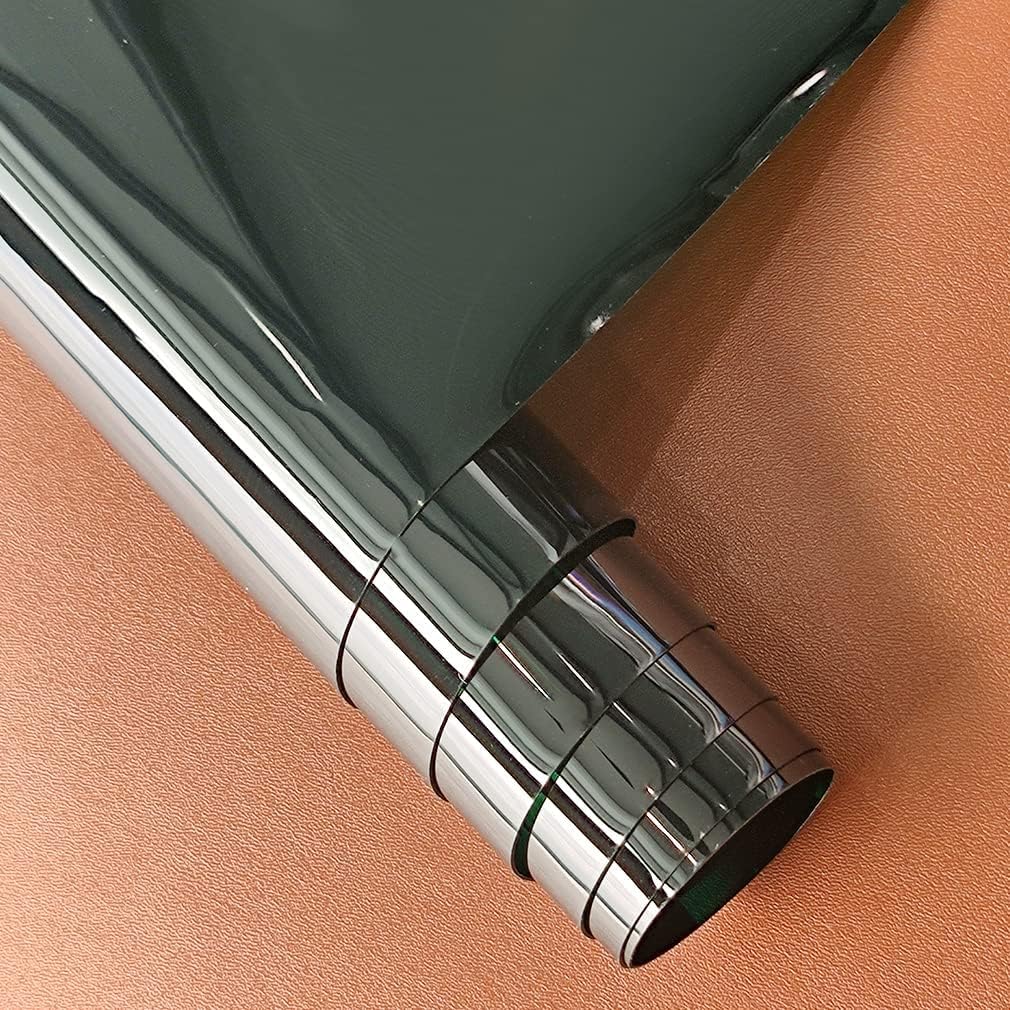 HYANG – Hojas de vinilo holográfico de piel sintética de PVC transparente verde negruzco, 1 rollo de 12 x 47 pulgadas (11.8 in x 47.2 in) para hacer
