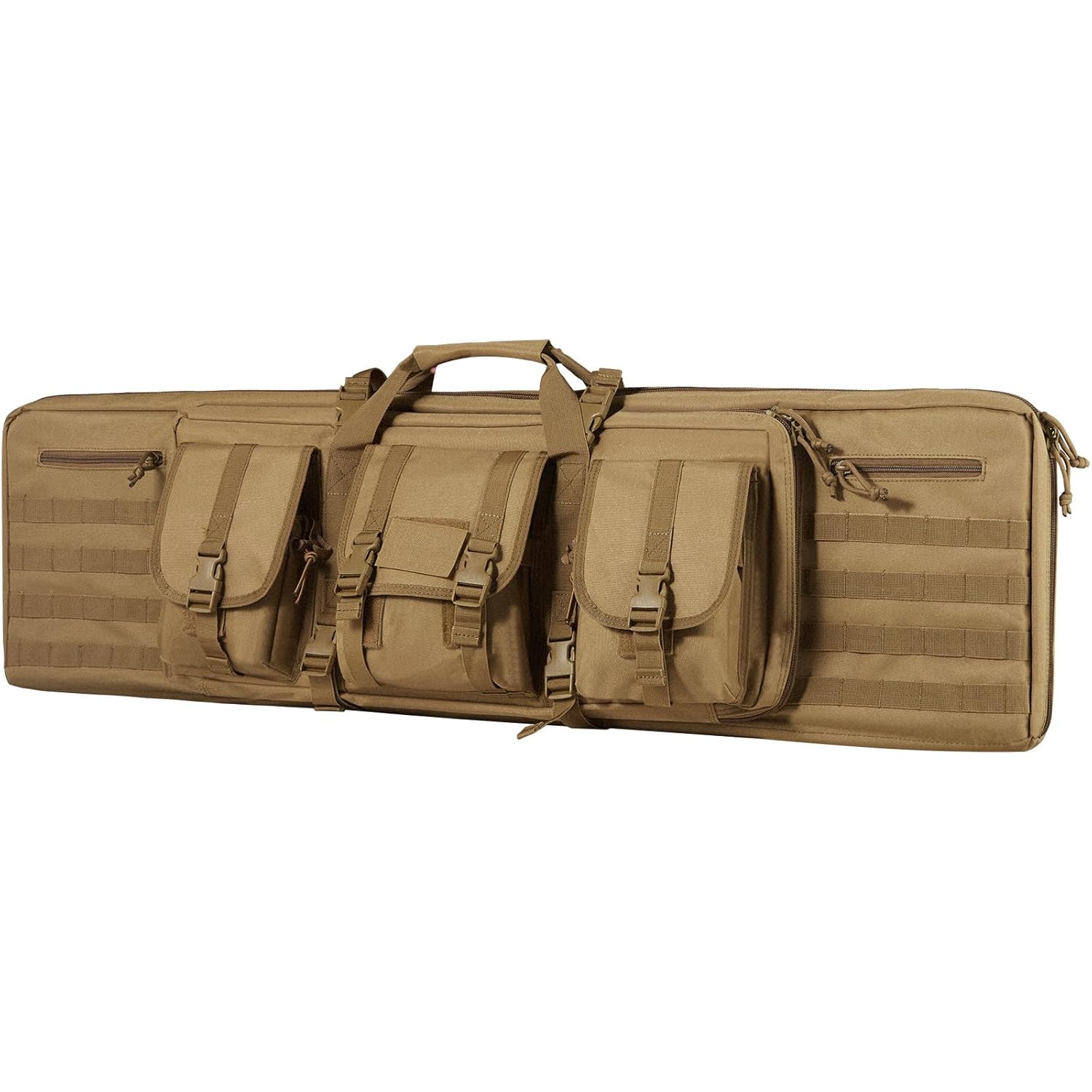 VEVOR Bolsa para rifles, bolsa táctica doble larga para pistola de 42 pulgadas, funda suave para rifle con cremallera con bloqueo, asa portátil y