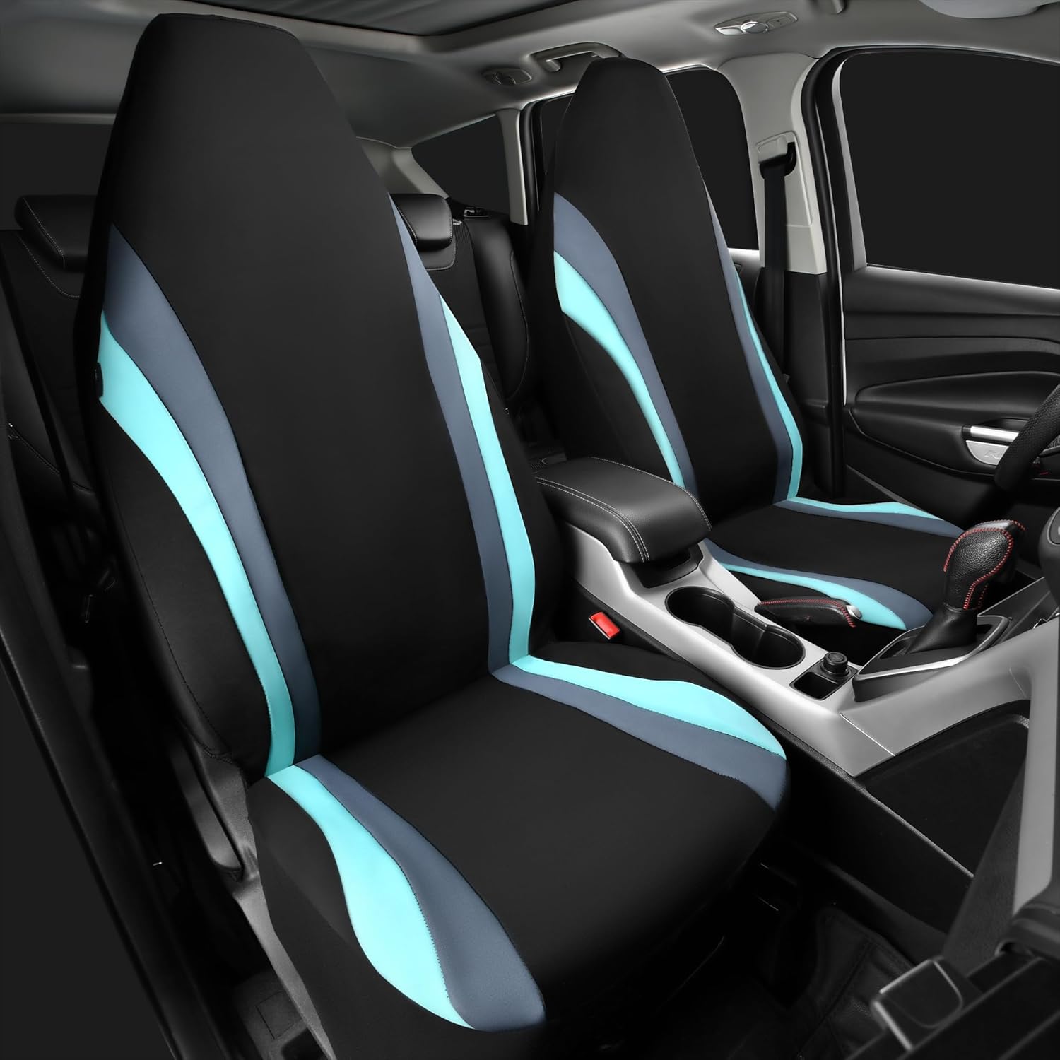 CAR PASS AquaShield – Fundas de asiento de automóvil impermeables de neopreno solo para asientos delanteros, fundas de asiento de cubo de respaldo