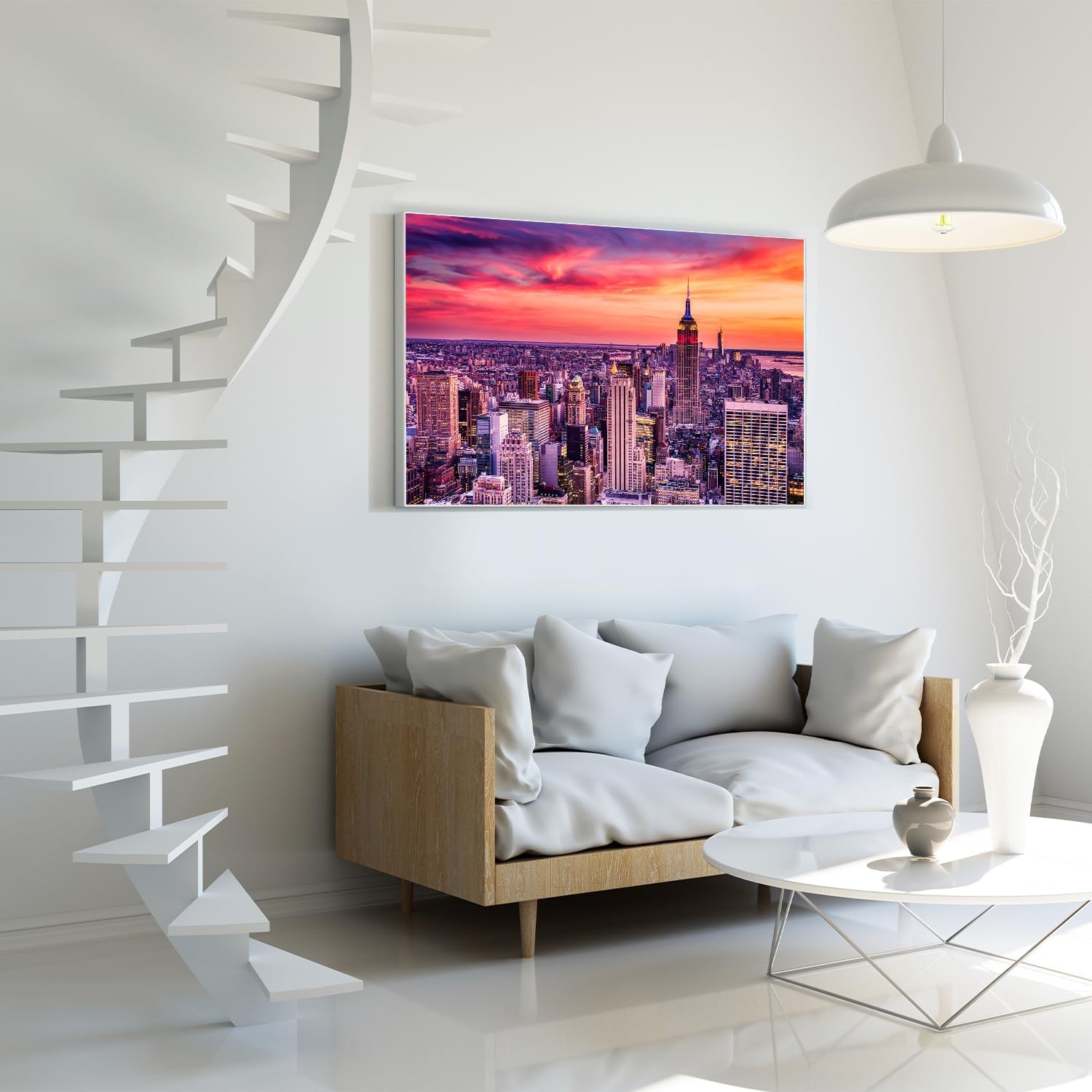 Paquete de 2 rompecabezas de 1000 piezas para Boston Downtown Skyline y New York City Midtown, rompecabezas para adultos de 1000 piezas en adelante,
