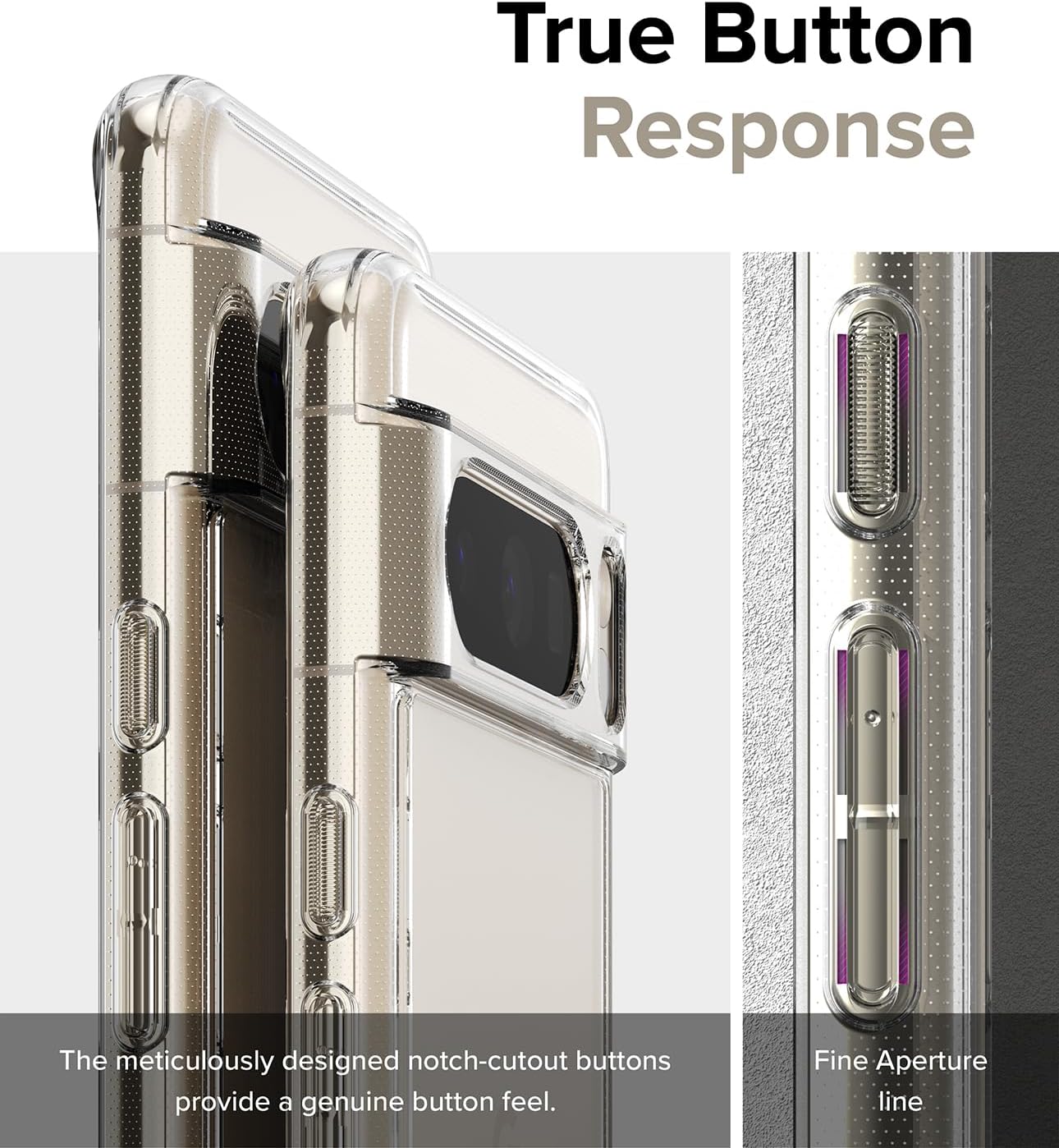 Ringke Fusion recortes precisos para lentes de cámara Compatible con Google Pixel 8 Pro, funda transparente a prueba de golpes para mujeres,