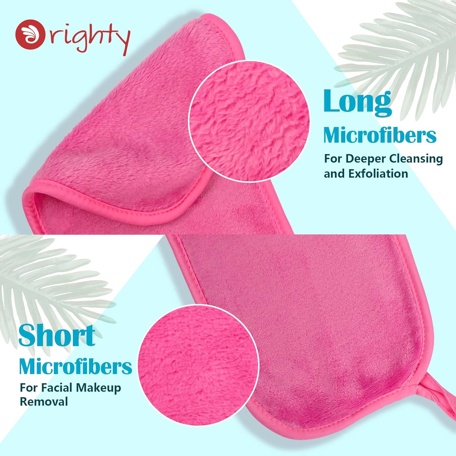Orighty Paquete de 12 paños removedores de maquillaje, paños de limpieza facial de microfibra reutilizables, elimina al instante la suciedad con