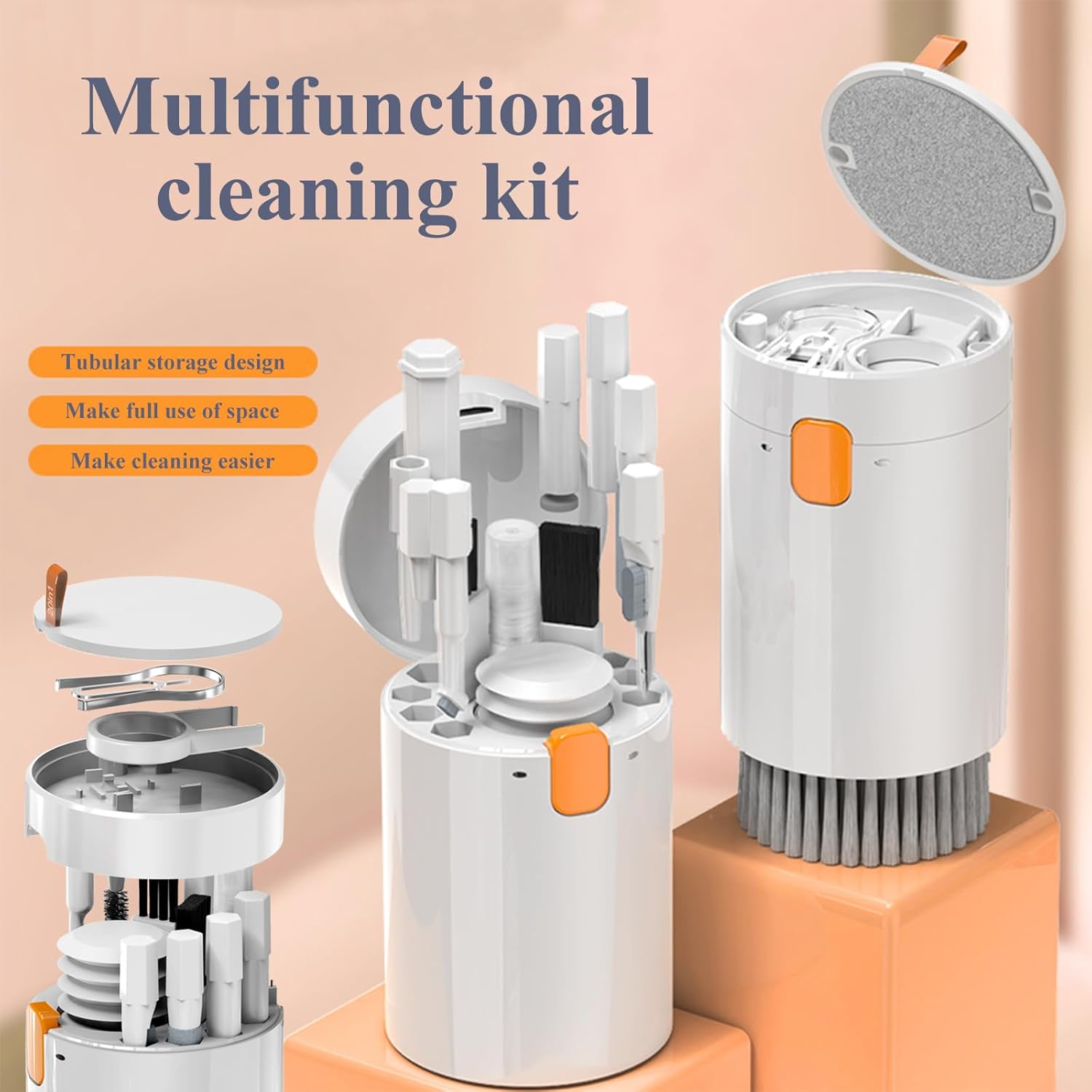 Kit de limpieza de cámara 20 en 1, pequeños accesorios multiherramienta con plumero de computadora, removedor de teclas de teclado, aerosol al
