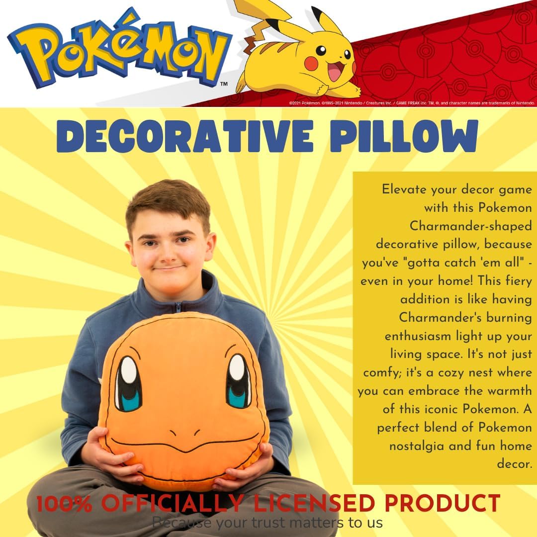Franco Anime Gaming Bedding – Almohada decorativa de felpa súper suave y acogedora, tamaño único, Charmander