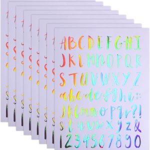 8 hojas de calcomanías de vinilo con letras del alfabeto cursivo, letras del alfabeto cursivo, etiquetas autoadhesivas de vinilo para álbumes de 8 hojas de calcomanías de vinilo con letras del alfabeto cursivo, letras del alfabeto cursivo, etiquetas autoadhesivas de vinilo para álbumes de