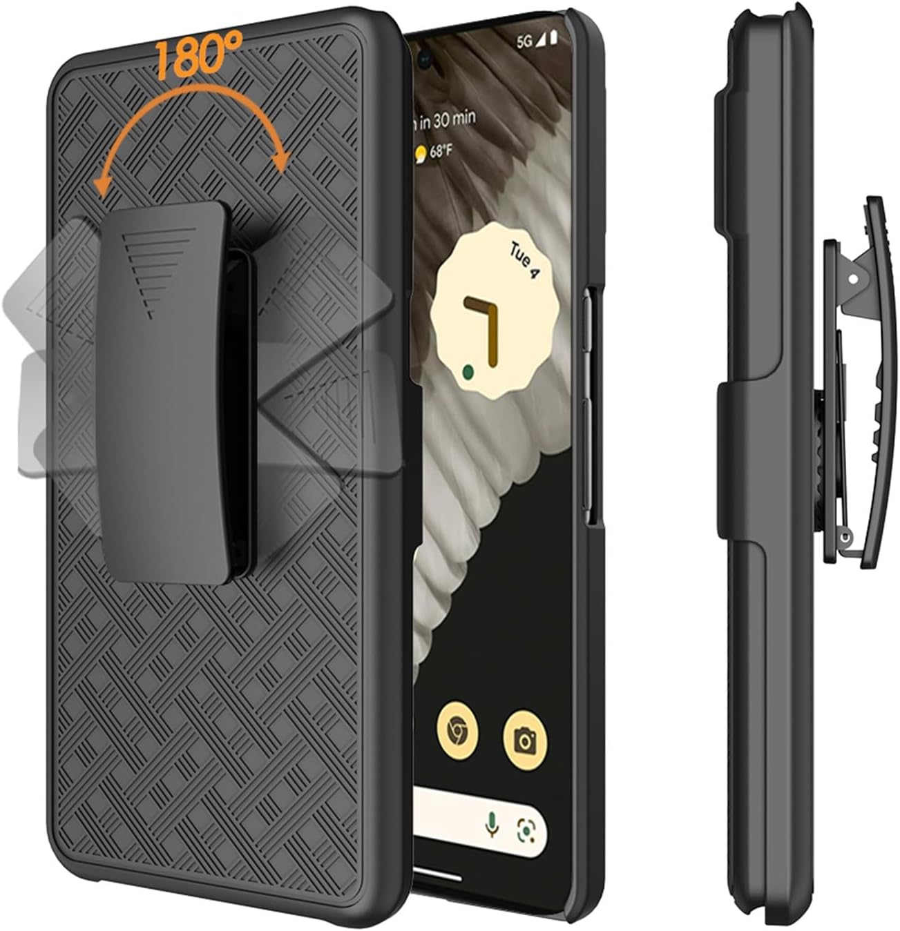 6goodeals Funda con clip para cinturón para Google Pixel 8 Pro – Combo de funda delgada y resistente – Funda resistente para teléfono con soporte y