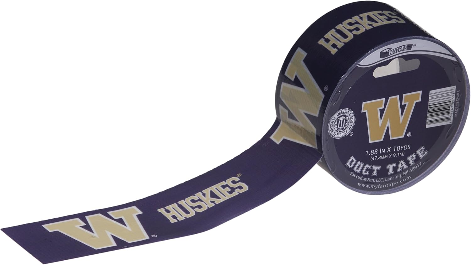 Cinta adhesiva con el logotipo de los Washington Huskies de la NCAA