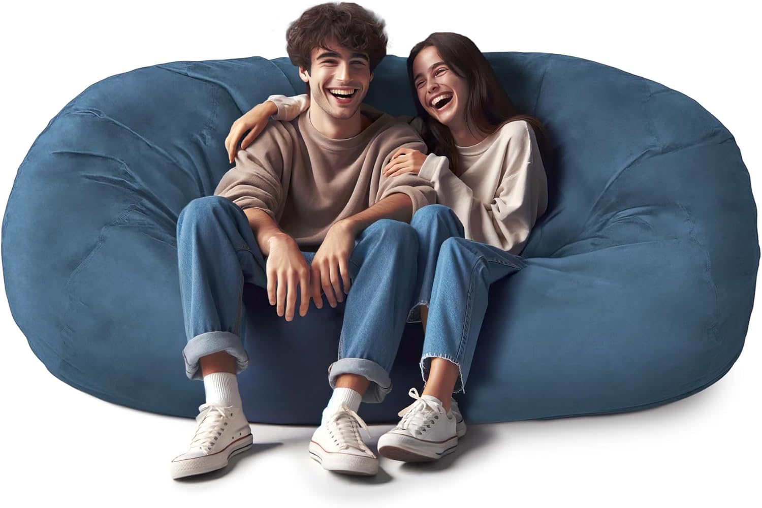 Lumaland – Puf de lujo con funda de microgamuza en diferentes tamaños y colores, lavable a máquina, sirve como sofá grande y sofá cama gigante para