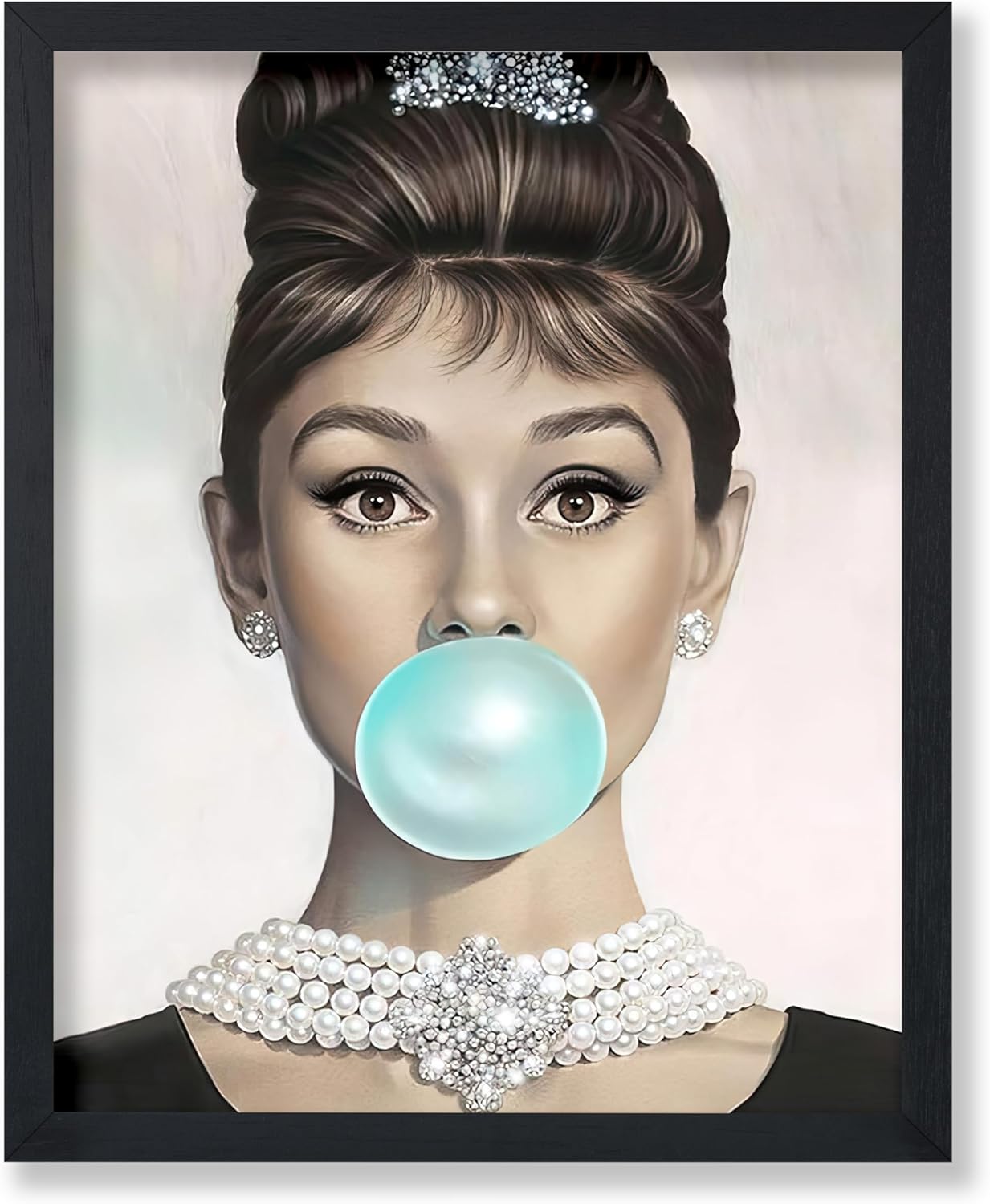 Poster Master Póster Audrey Hepburn  Estampado de goma de mascar  Arte de moda  Arte de joyería  Arte pop  Regalo para hombres y mujeres  Decoración