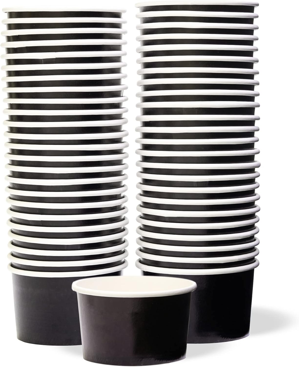 MATICAN Vasos de papel para helado, 50 cuencos de postre desechables de 5.5 onzas para alimentos calientes o fríos, suministros de fiesta de 5.5