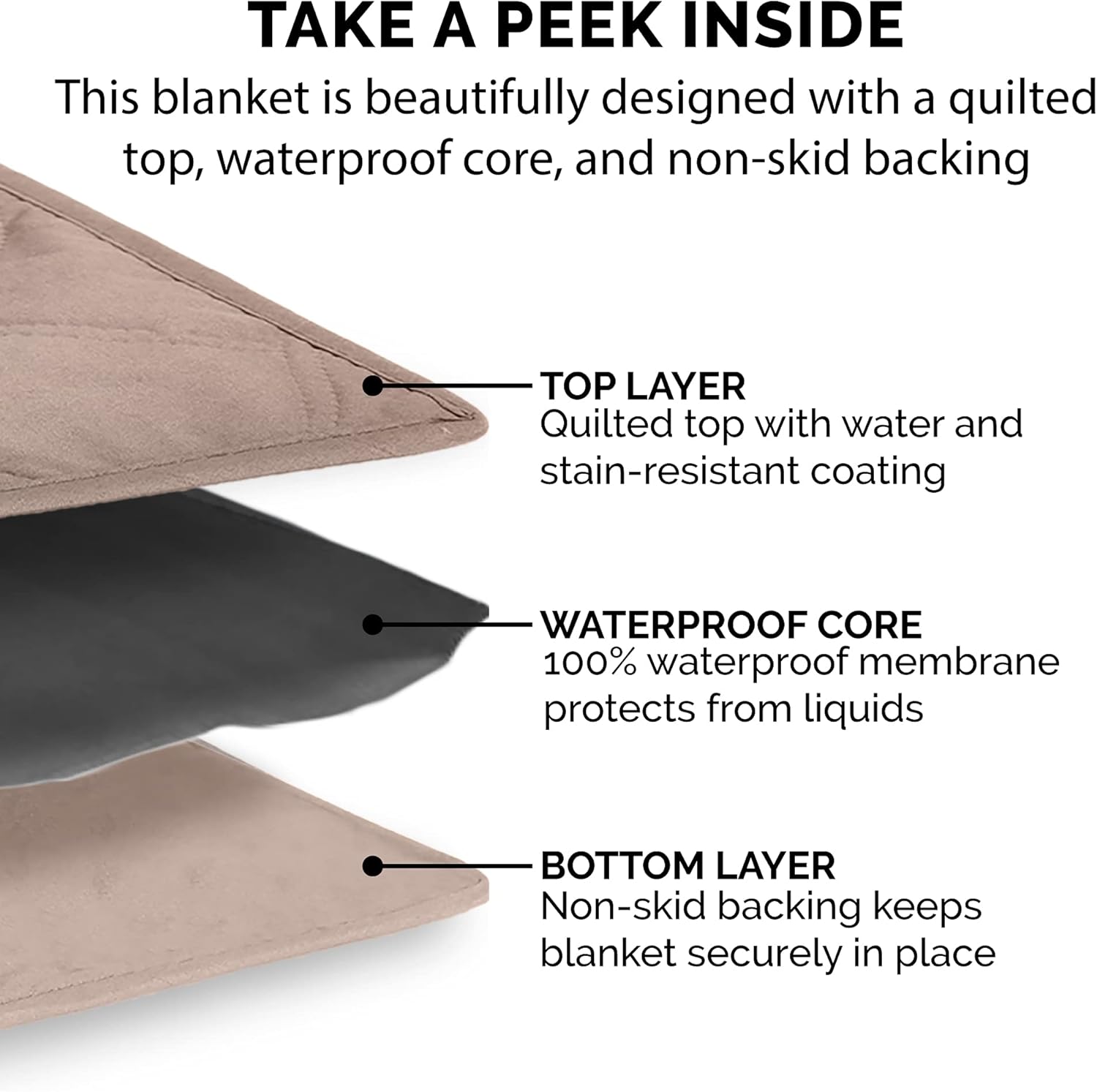 Furhaven -Funda impermeable y antideslizante para sala de estar y muebles de mascotas para perros y gatos, lavable, piedra marrón, tamaño grande o