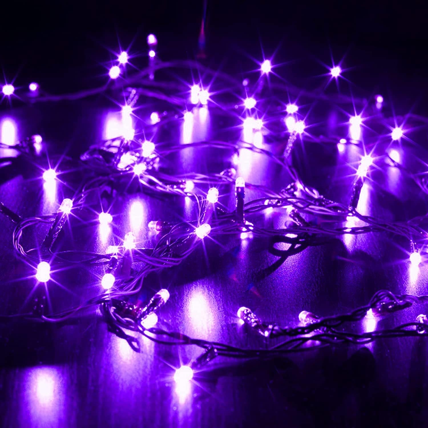 1 paquete de 100 luces LED solares de Navidad de 39 pies para exteriores, funciona con energía solar con 8 modos de luces impermeables para