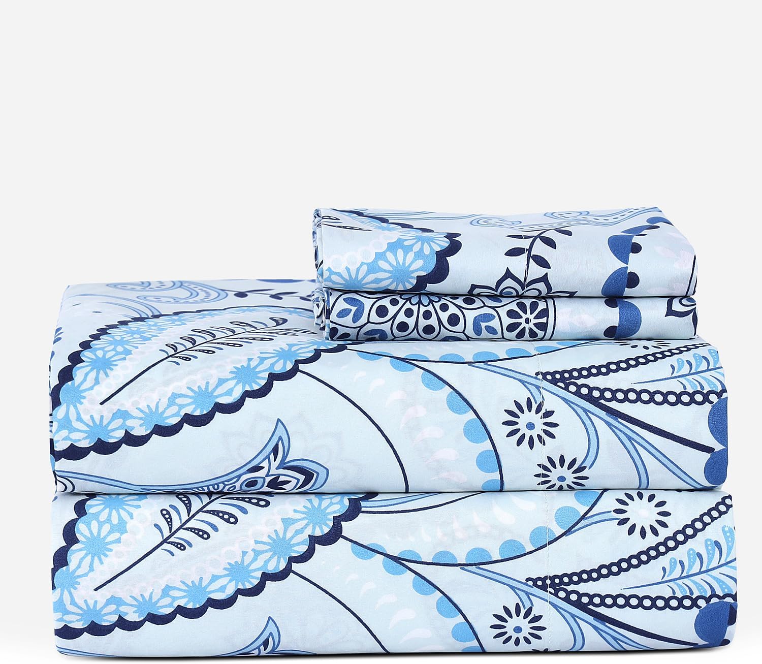 Boston Linen Co. Sábanas de cachemira azul marino para cama tamaño King, sábanas y fundas de almohada resistentes a las arrugas y a la decoloración,