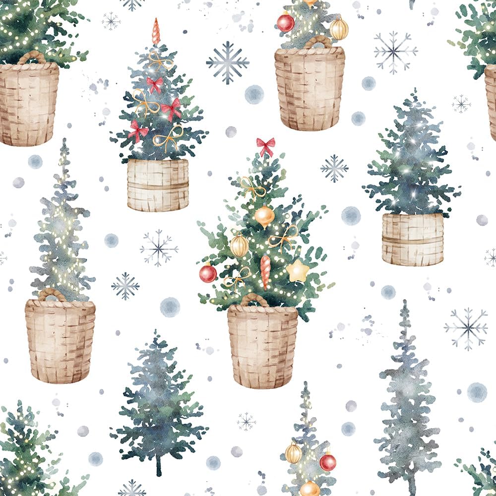 Macetas de árboles de Navidad de 18 x 236 pulgadas, papel tapiz autoadhesivo para despegar y pegar, papel de contacto extraíble, papel de pared