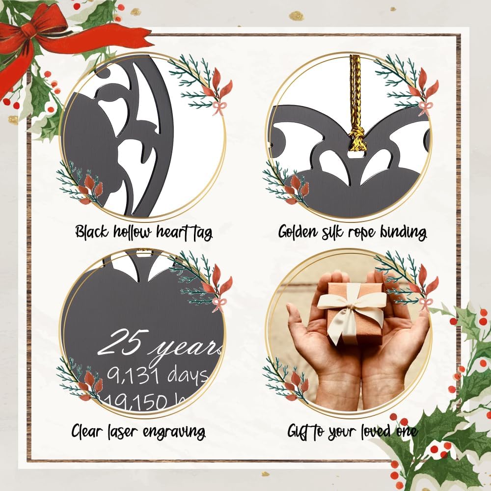 Adorno de 25 aniversario para novia, regalos de despedida de soltera, regalo de compromiso de boda para pareja, regalo de boda para recién casados,