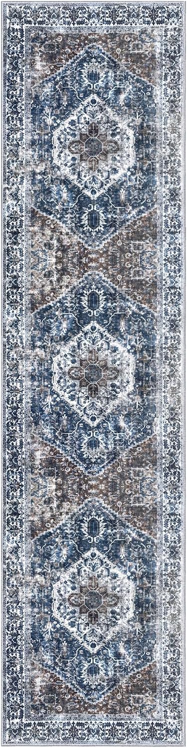 KOZYFLY – Alfombra de 2 x 8 pies, lavable, antideslizante, bohemia y de lana sintética, para pasillo, cocina, colocar junto a la cama, entrada,