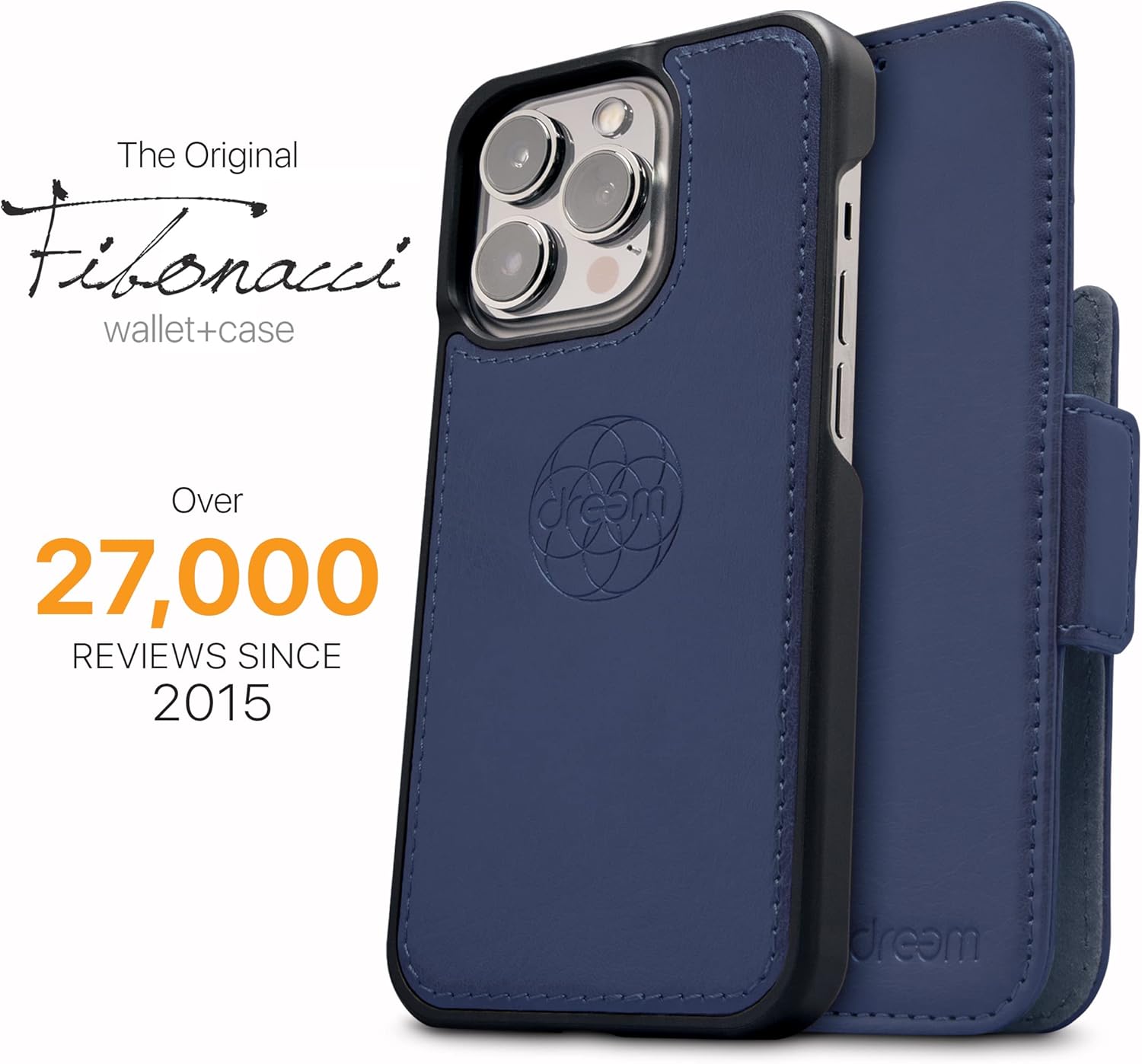 Dreem Fibonacci – Funda tipo cartera para iPhone 15 Pro Max  Funda 2 en 1 a prueba de golpes y funda desmontable de piel vegana, compatible con