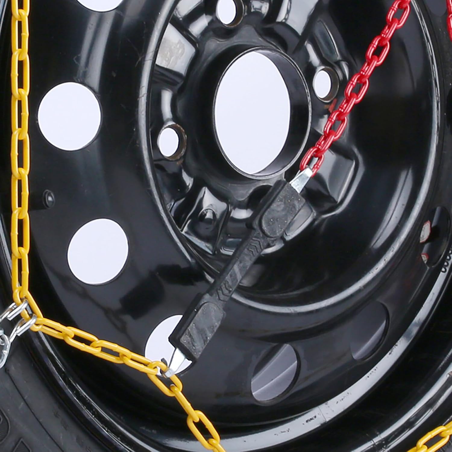 SCITOO Cadenas de nieve KN100 de instalación rápida y fácil, cadena de tracción de neumáticos para automóviles, camionetas, SUV, cadenas universales