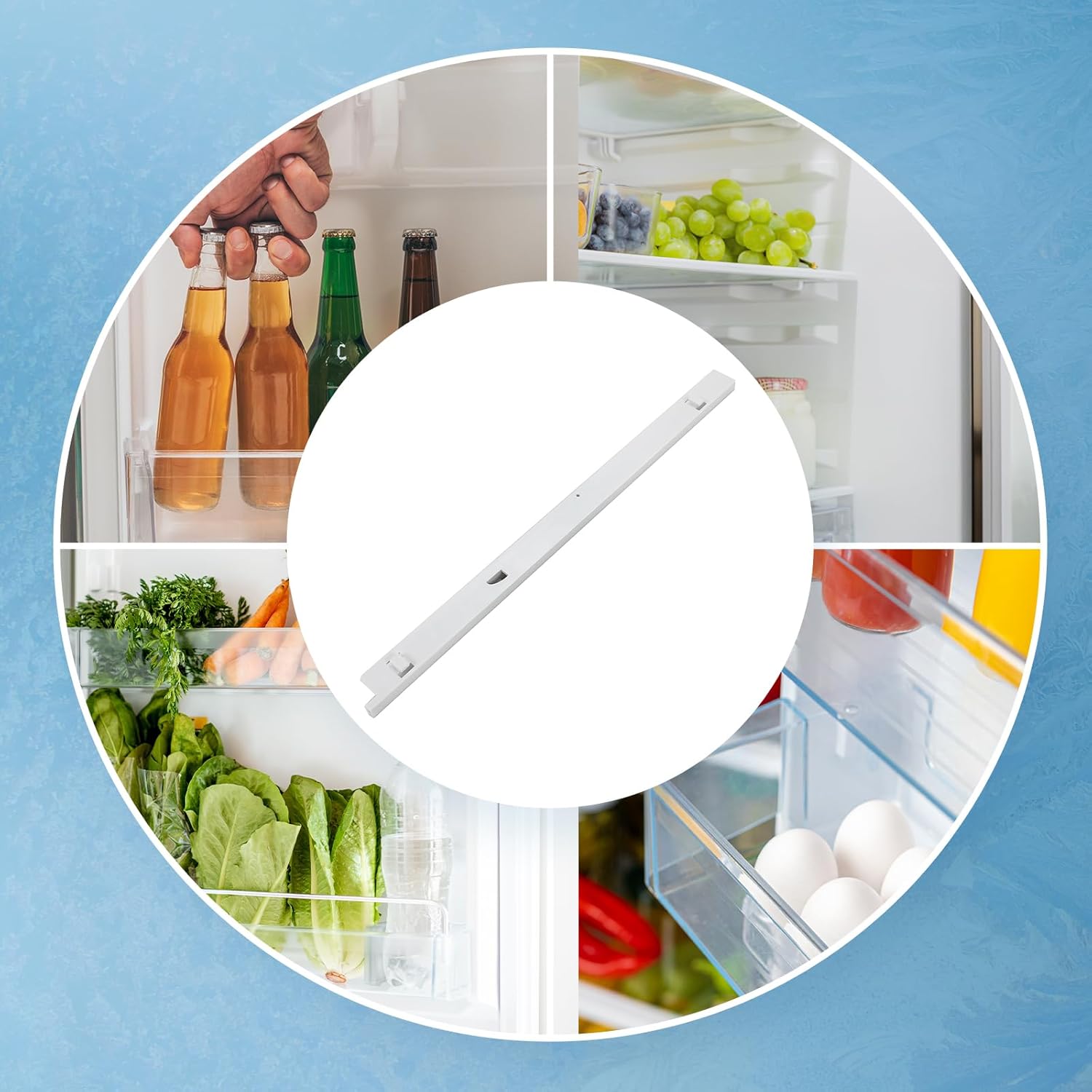 HECASA Riel deslizante para refrigerador compatible con Frigidaire Refrigerador de repuesto para número de pieza 240530601 240460401 917557 AH430916