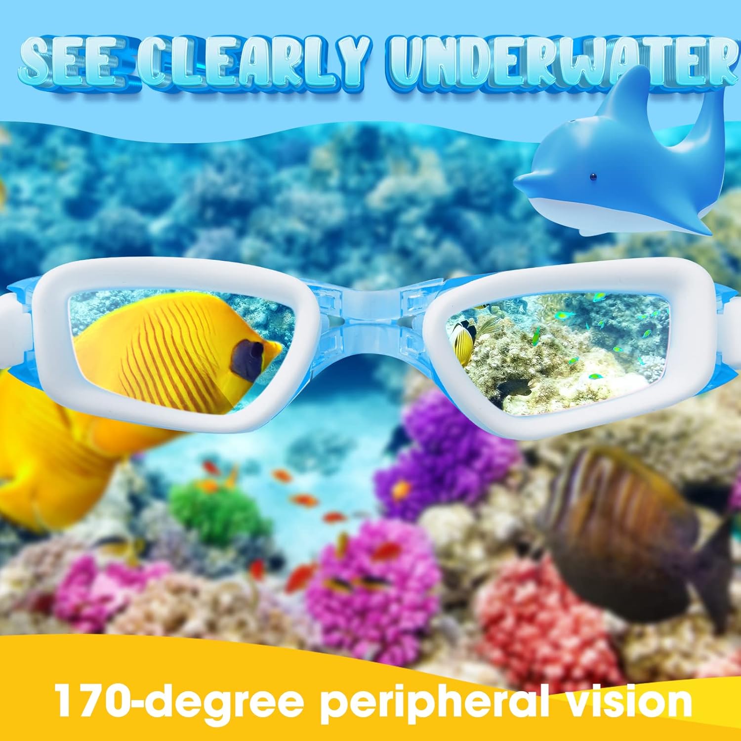 EasYoung Gafas de natación para niños, paquete de 2 gafas de natación para niños, adolescentes, niños y niñas de 4 a 16 años, gafas impermeables