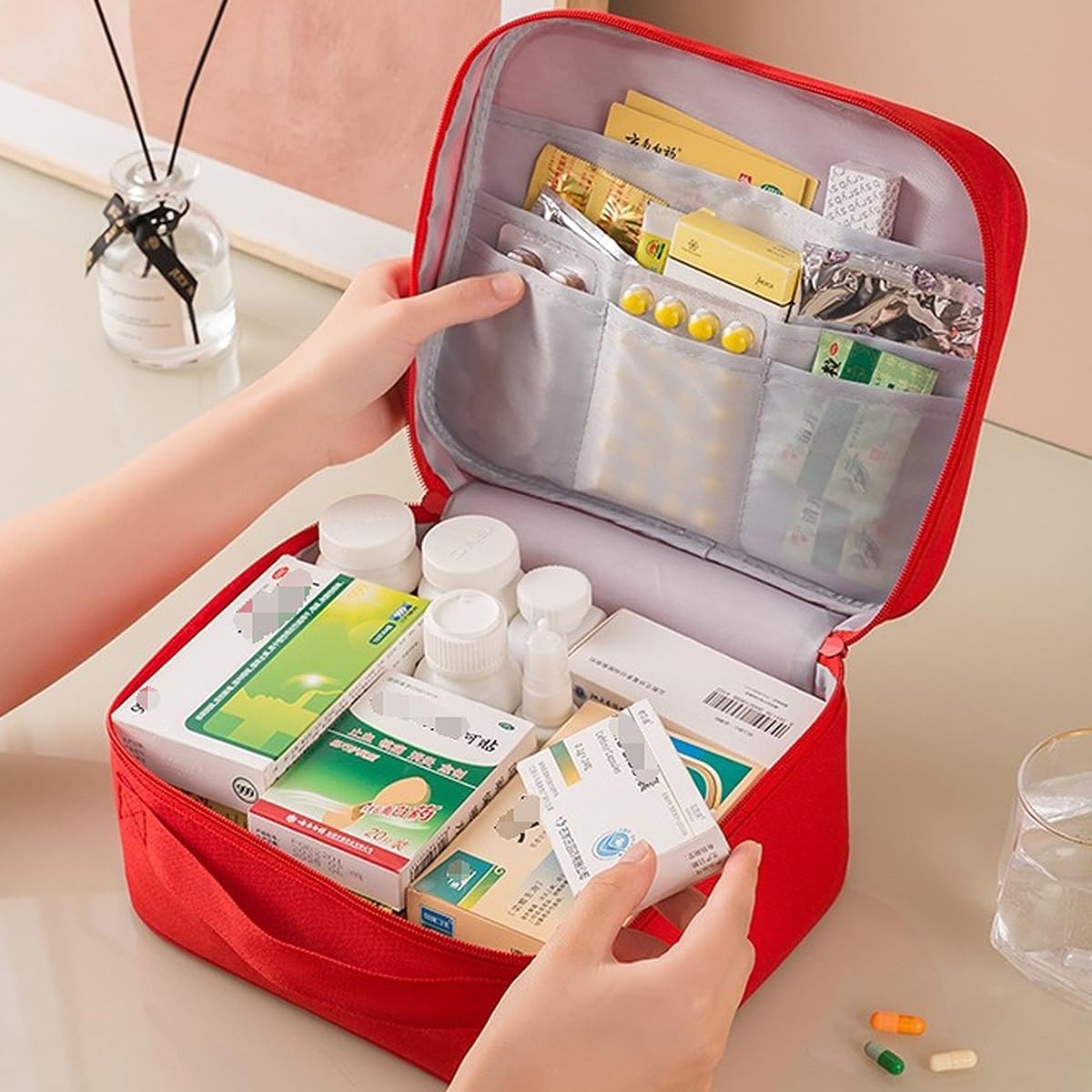 Pill Manager – Bolsa de viaje vacía para medicina, meditación, tableta, vitaminas y medicinas, organizador semanal de almacenamiento de botellas,