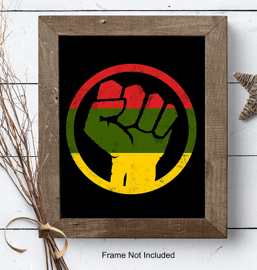 Black Art – African American Wall Art – Black Power – Black Lives Matter Sign – Afro American Flag – Civil Rights Room Decor, Home Decorations –