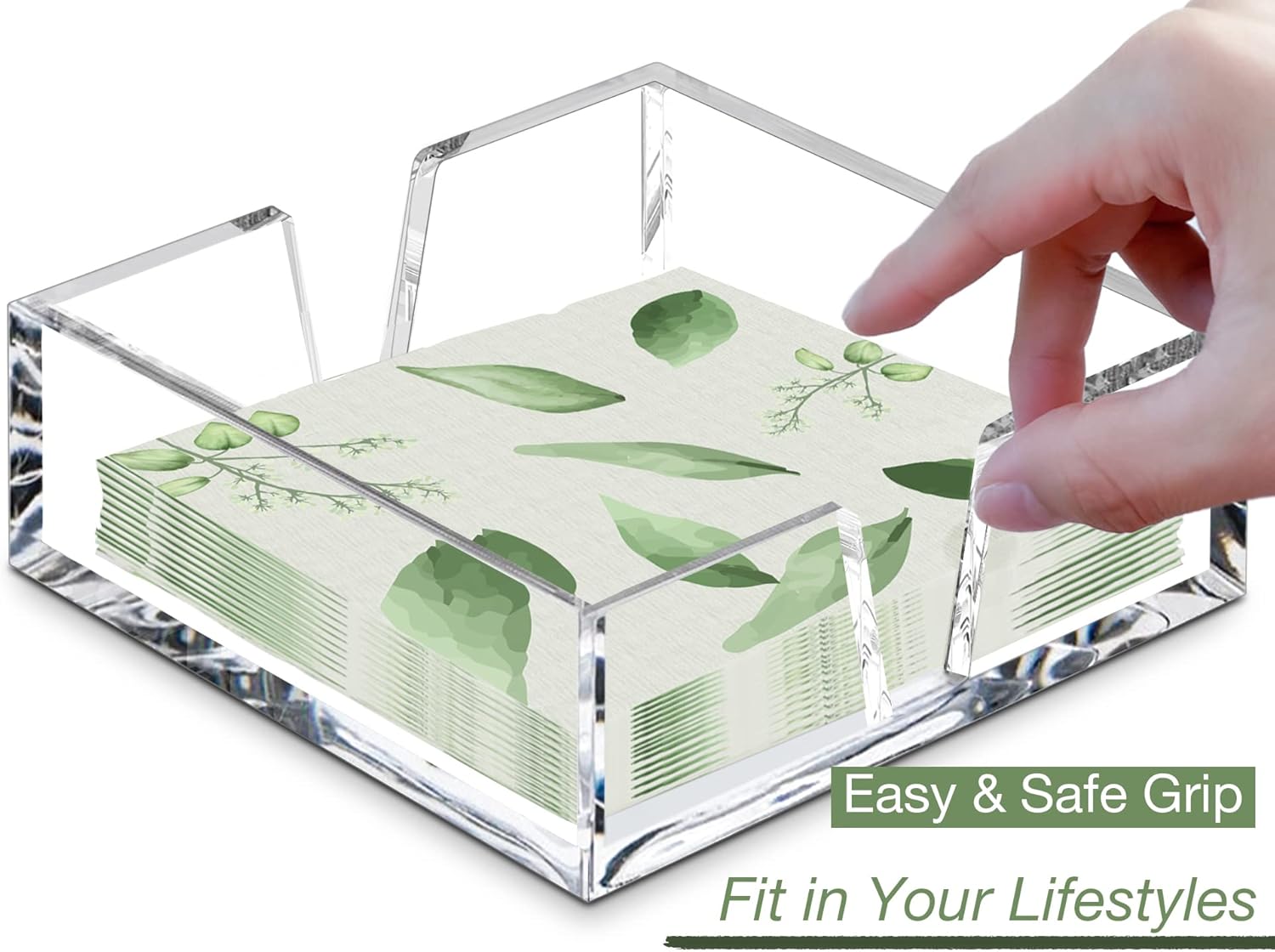 Servilletero acrílico para mesa, moderno dispensador de pañuelos, perfecto para eventos al aire libre, servilleta decorativa transparente de cóctel,