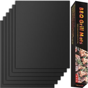 SZAIENXIL Juego de 6 alfombrillas de parrilla de 15.75 x 13 pulgadas, antiadherentes para parrilla al aire libre, láminas de teflón reutilizables SZAIENXIL Juego de 6 alfombrillas de parrilla de 15.75 x 13 pulgadas, antiadherentes para parrilla al aire libre, láminas de teflón reutilizables