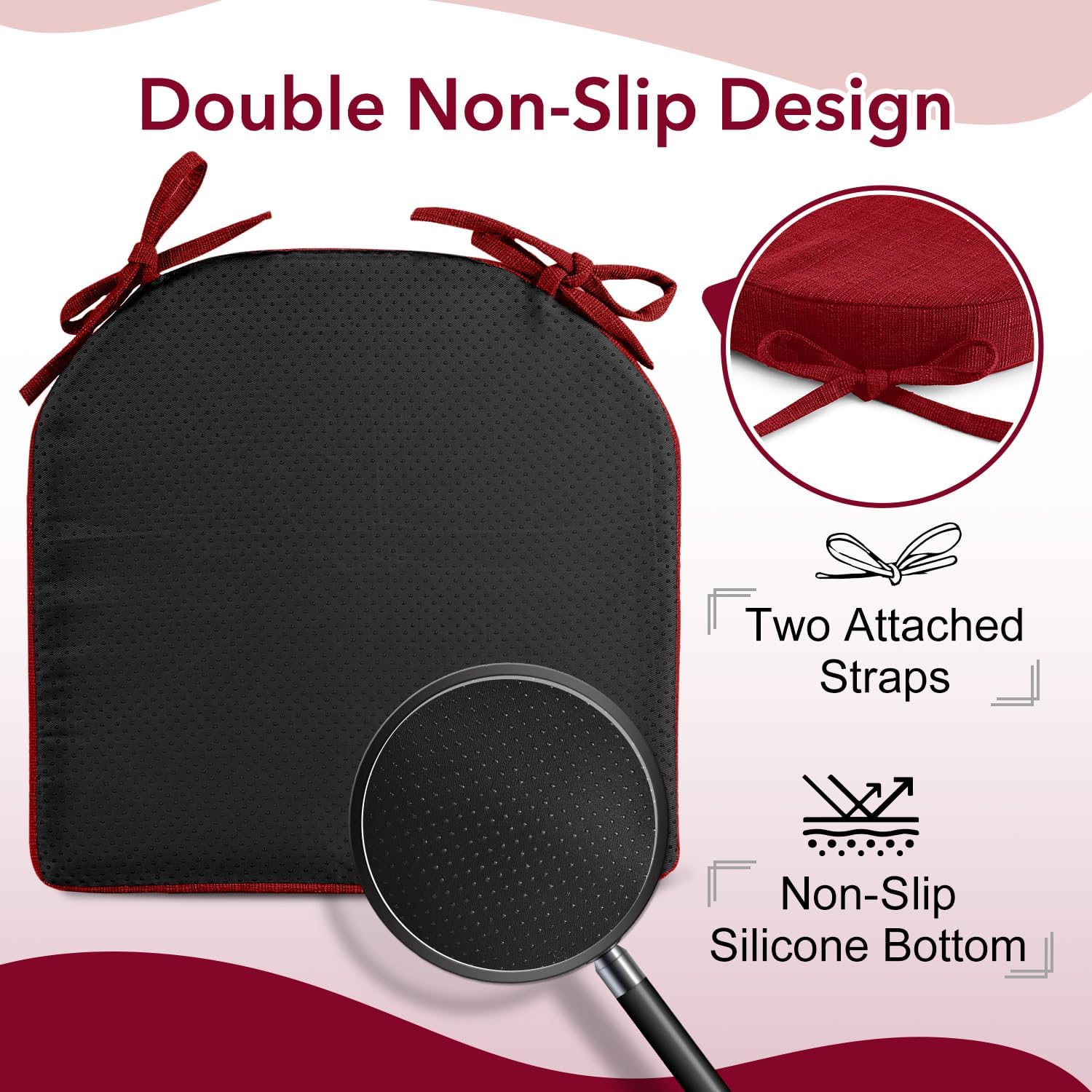 downluxe Cojines para sillas de interior para sillas de comedor, almohadillas de espuma viscoelástica texturizadas suaves y cómodas para sillas de