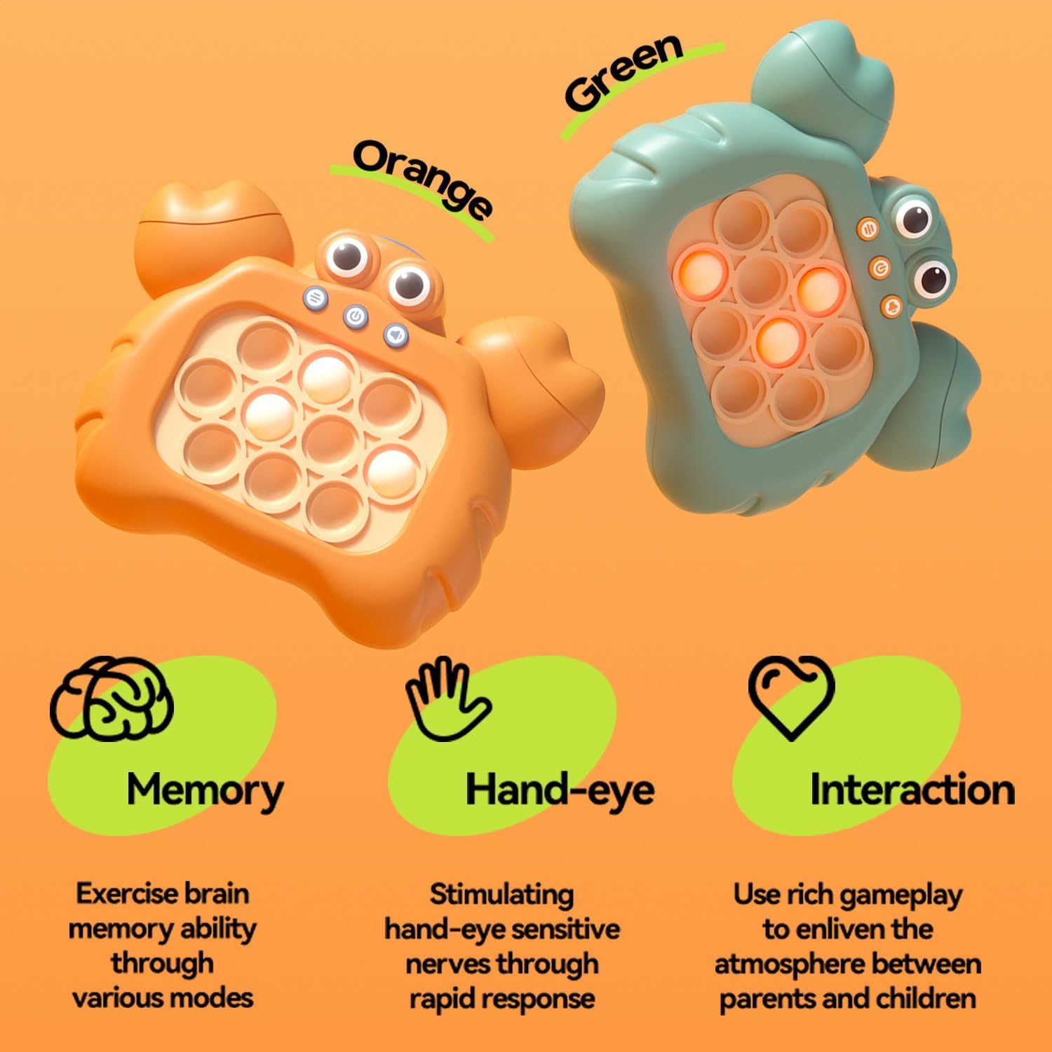 Juguete antiestrés de burbujas de empuje rápido, juguete sensorial interactivo de empuje rápido, juego de botón rápido para niños y adultos, juguete