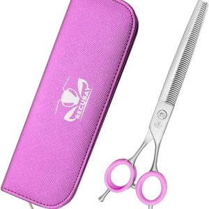 Tijeras de aseo para perros, tijeras de 7.0 pulgadas con color mate de lujo, 56 tijeras de adelgazamiento de dientes Tijeras de aseo para perros, tijeras de 7.0 pulgadas con color mate de lujo, 56 tijeras de adelgazamiento de dientes