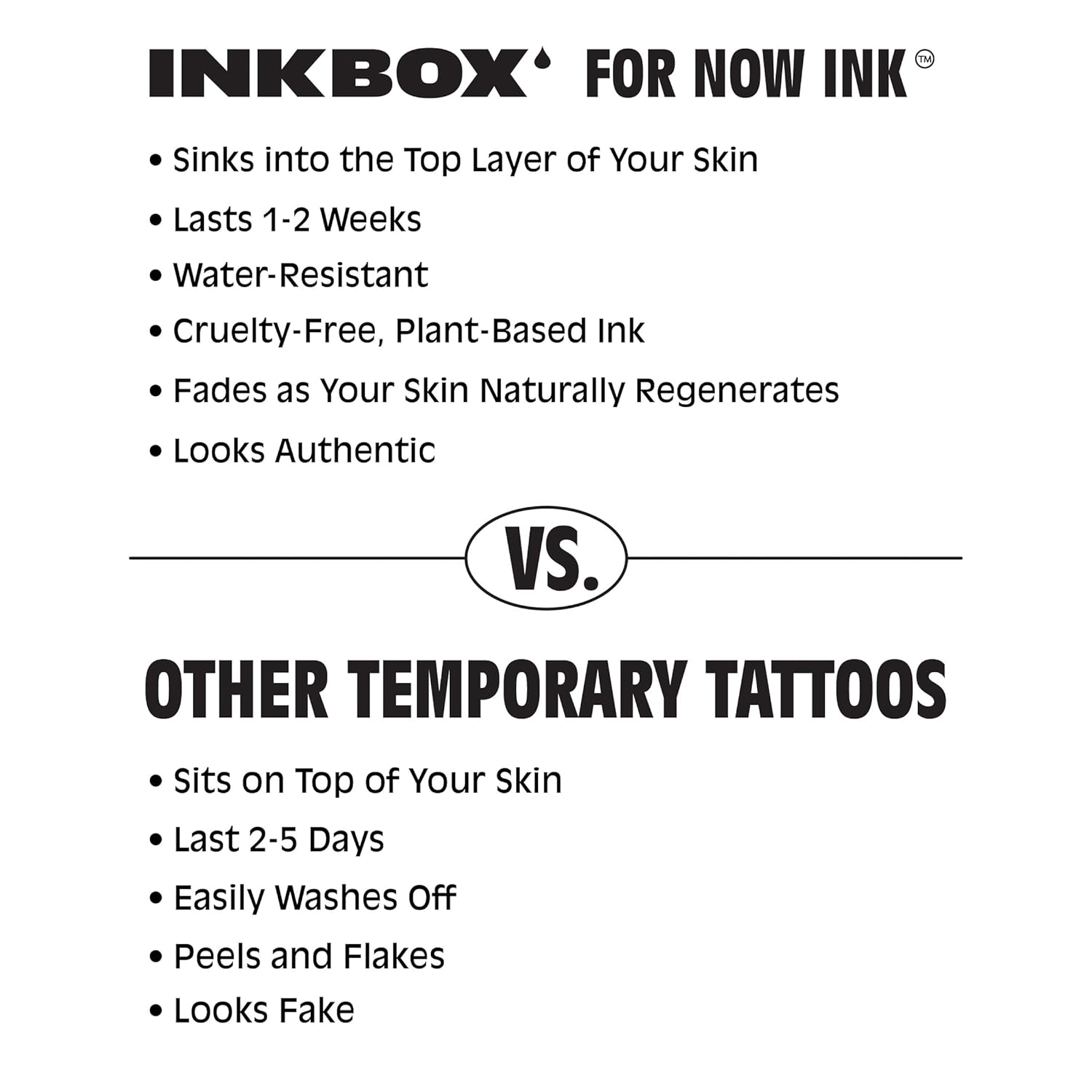 Inkbox Tatuajes temporales, tatuaje semipermanente extra grande, un tatuaje de alta calidad, fácil, de larga duración, resistente al agua con tinta