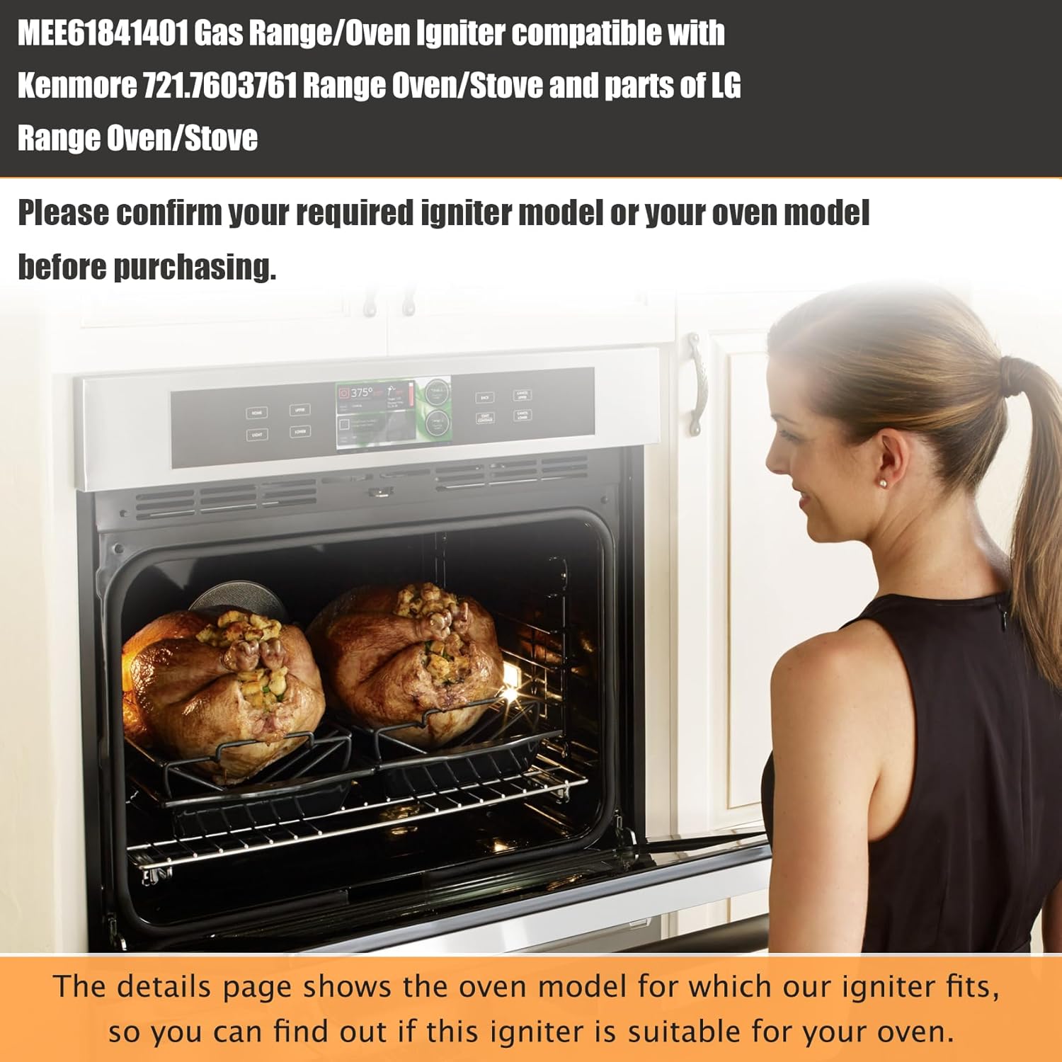 MEE61841401 Encendedor de horno para estufa de gas compatible con LG Oven Igniter, MEE61841401 encendedor de horno reemplazar MEE61841403