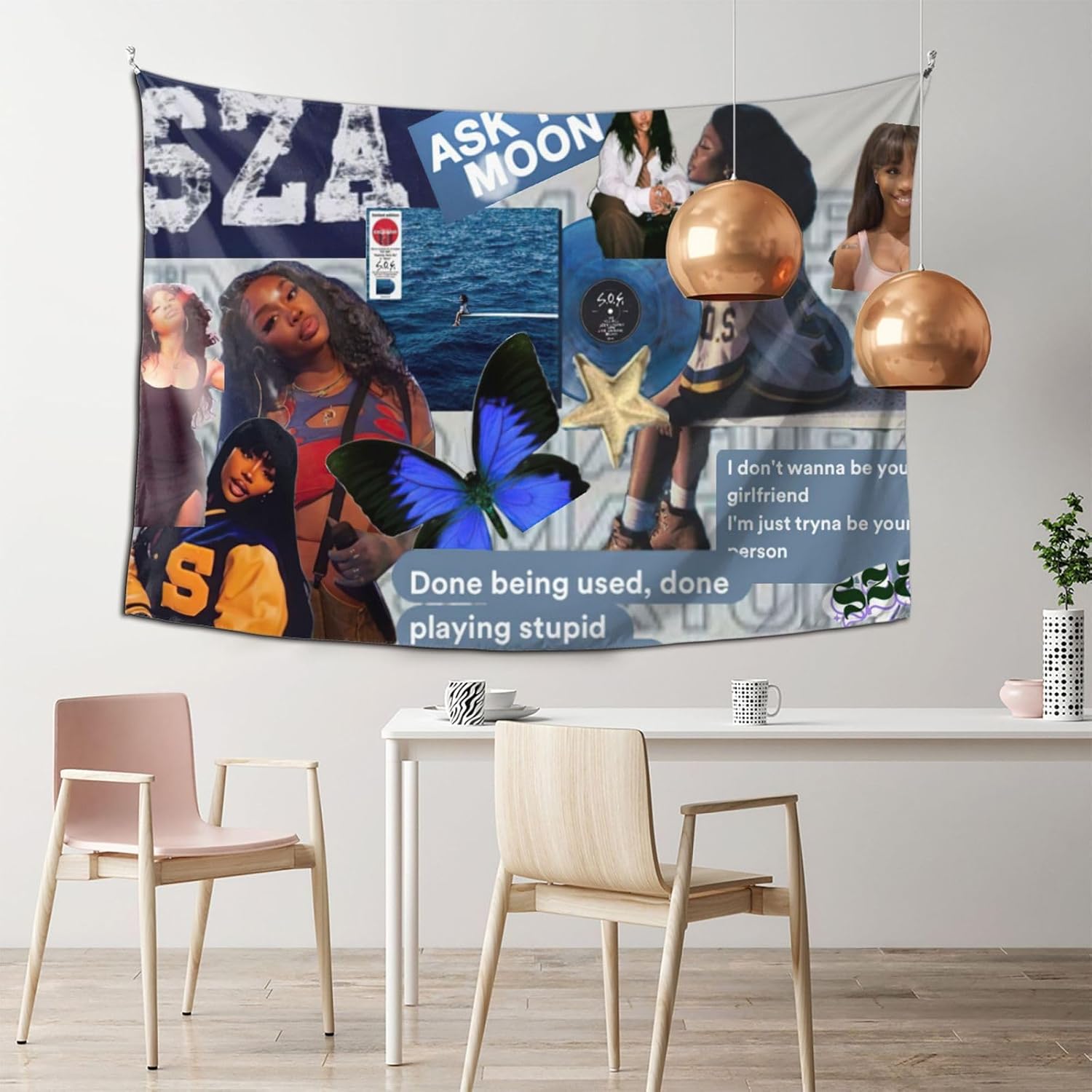 SZAS – Tapiz de cantante estadounidense, tapiz para colgar en la pared, álbum de pared, póster de fotos cómodo, póster para el hogar, decoración del