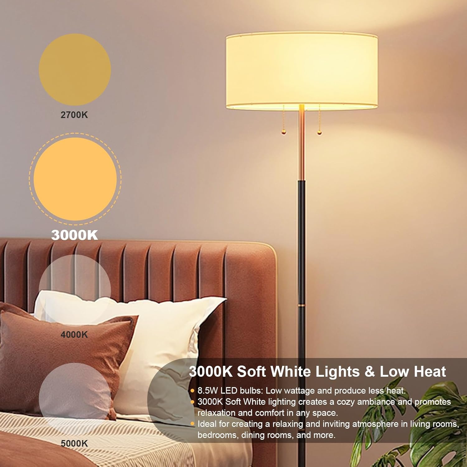 Paquete de 8 bombillas LED A15, equivalente a 75 W, regulable, blanco suave de 3000 K, 800 LM, bombillas de ventilador de techo regulables de 8.5 W,