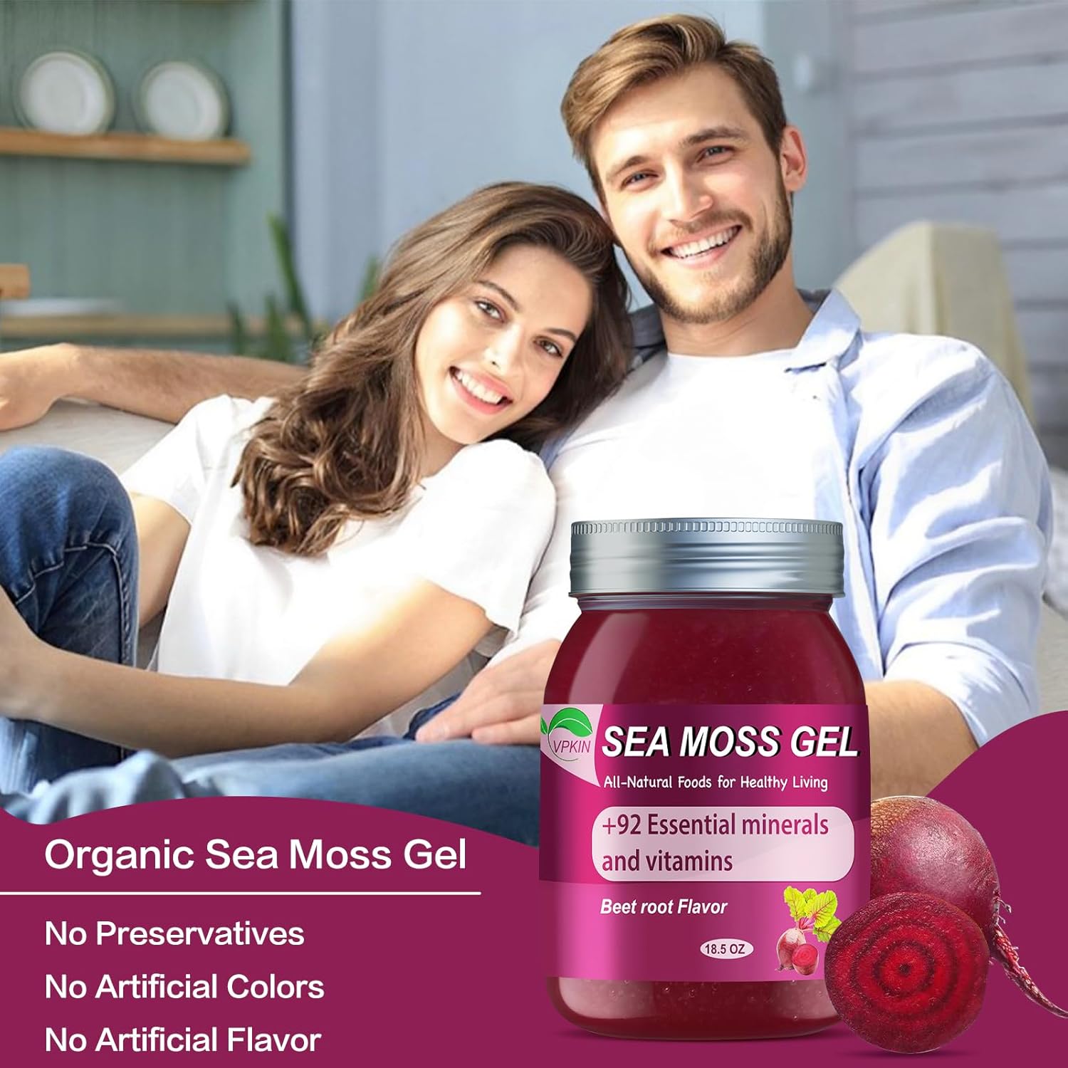 Gel de musgo marino orgánico crudo, gel de musgo marino real con musgo marino irlandés, gel de musgo marino silvestre, apoyo inmunológico y