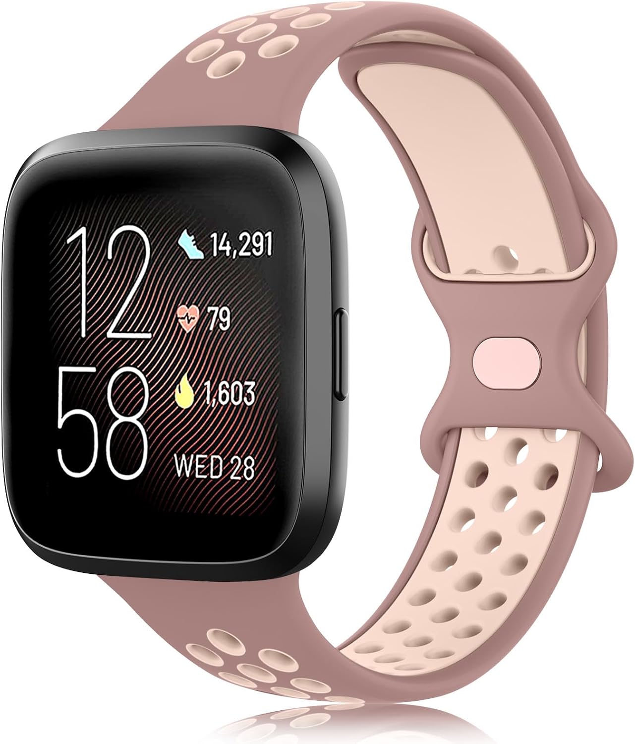 Vancle Correas de silicona compatibles con correas de reloj Fitbit Versa 2 para mujeres y hombres, correas de repuesto deportivas suaves y