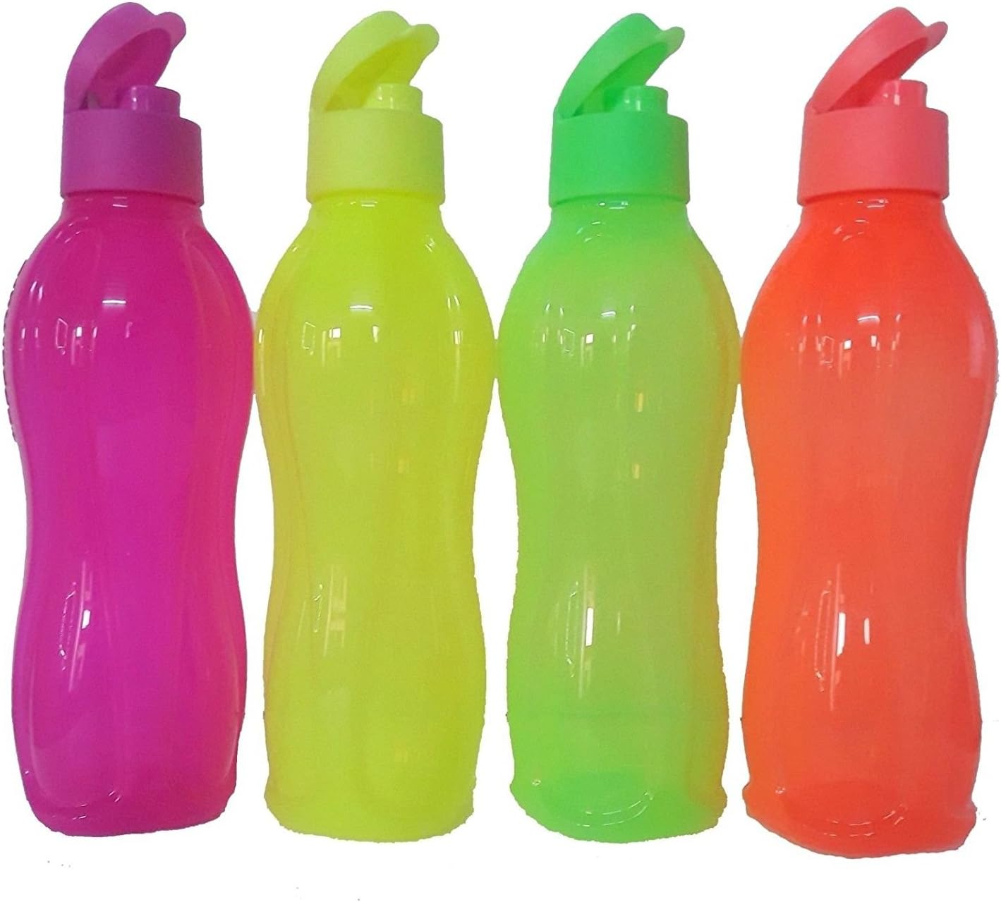 Tupperware TP-760-T750 Aquasafe – Botella de agua deportiva (tapa abatible de 25.4 fl oz, 4 piezas)
