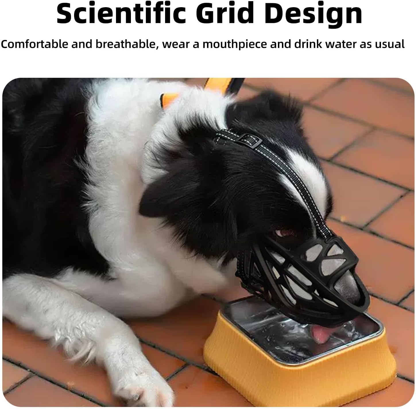 Bozal de silicona suave para perros  Evita morder, masticar y ladrar  Permite beber y jadear  Uso con collar  Bozal seguro y cómodo (negro, mediano)