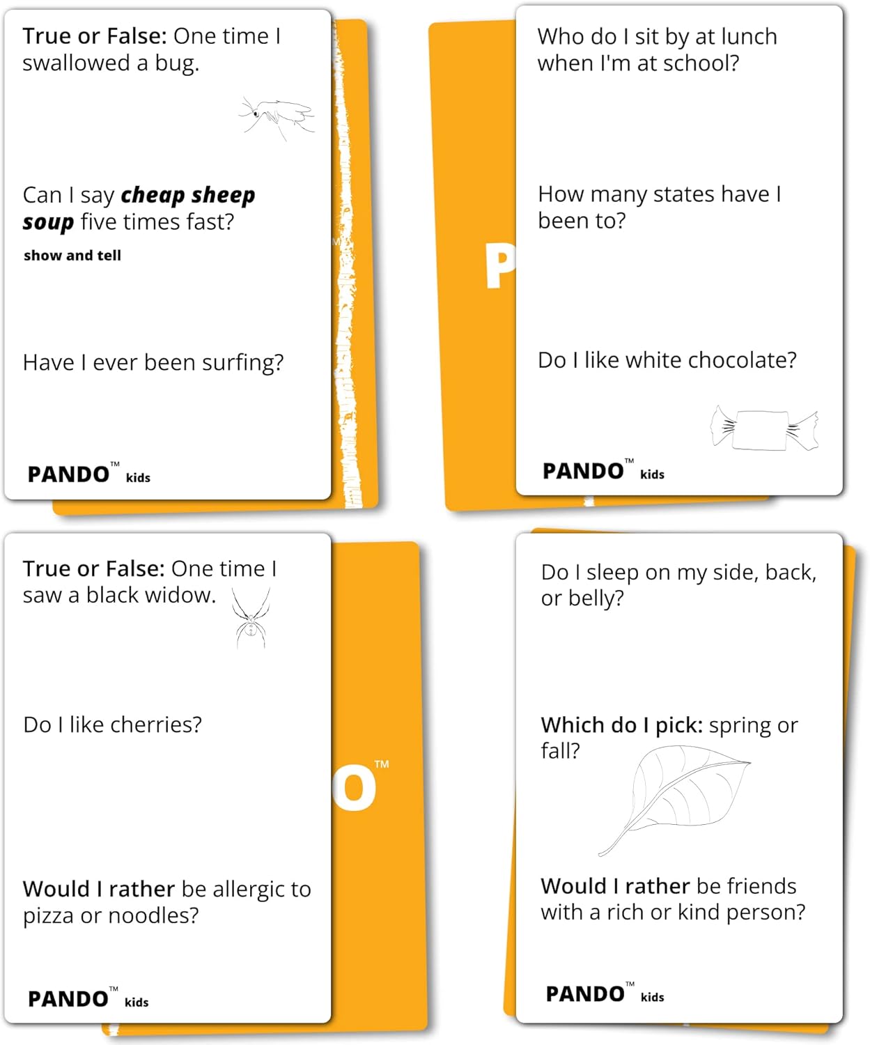 PANDO Edición para niños – El juego de fiesta y inicio de conversación para niños – Juego de rompehielos para niños y juego para conocerte