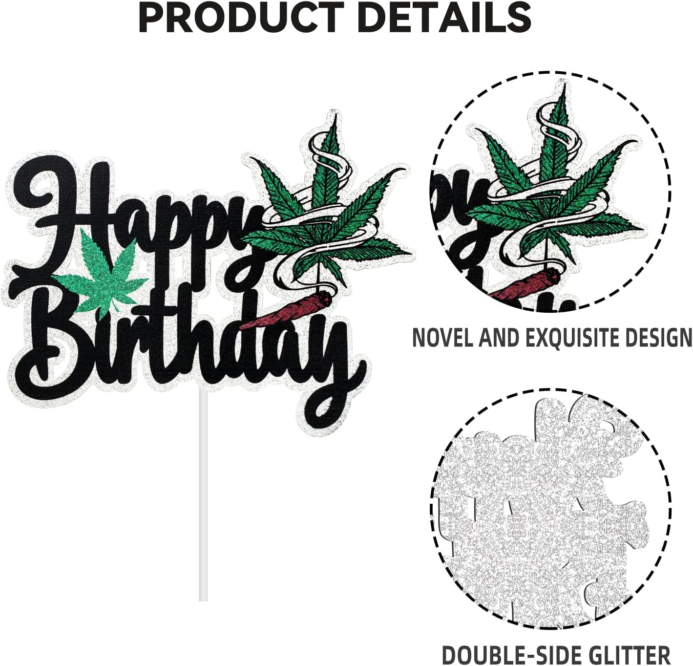 Decoración para tarta de cumpleaños con hojas de maceta  Decoración para tarta de cumpleaños con texto en inglés Have a Dope  Decoraciones de