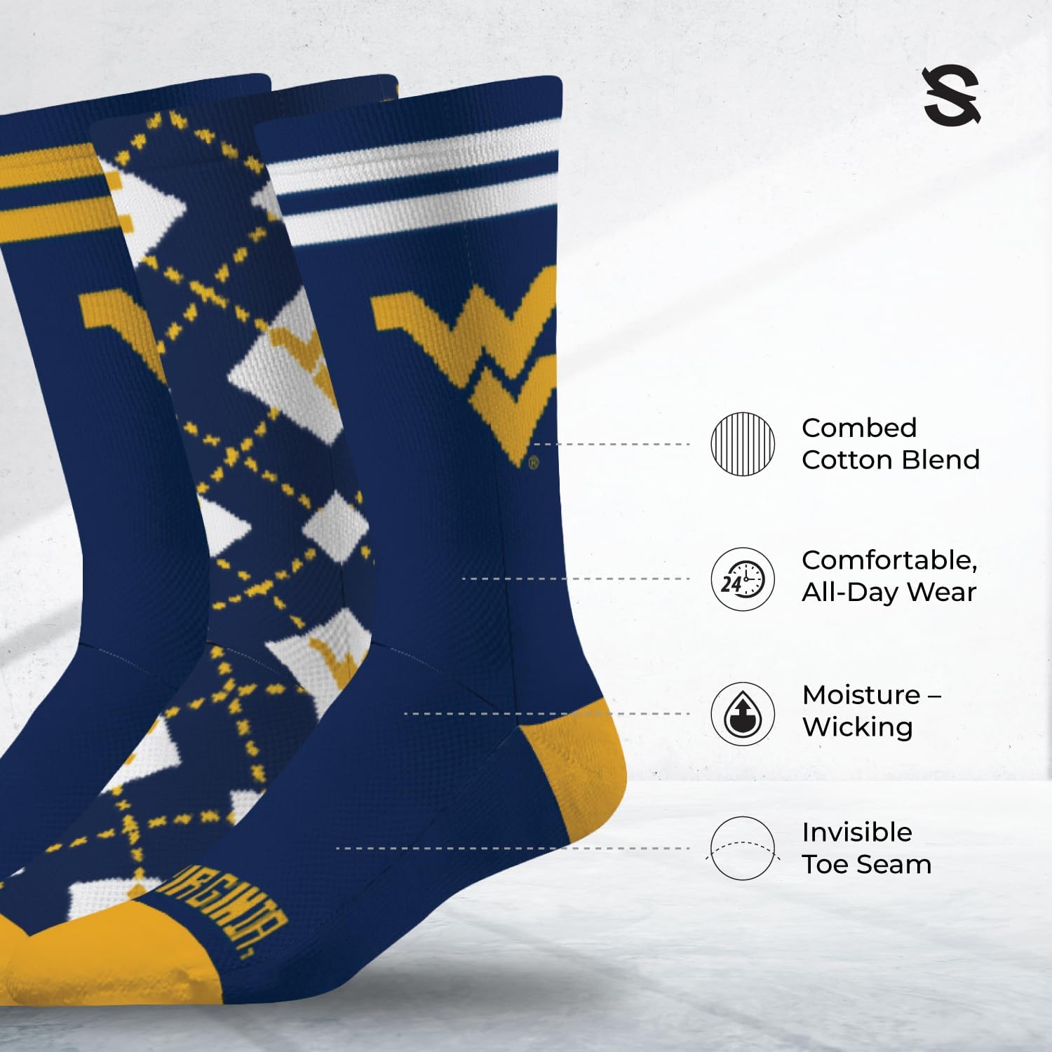 Strideline Calcetines de vestir de la NCAA para hombre, colección Campus, paquete de 3, talla única