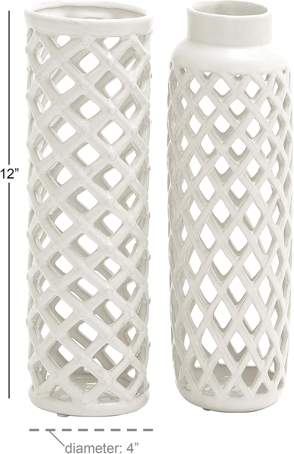 Deco 79 92561 Jarrón de cerámica, 4″ x 12″