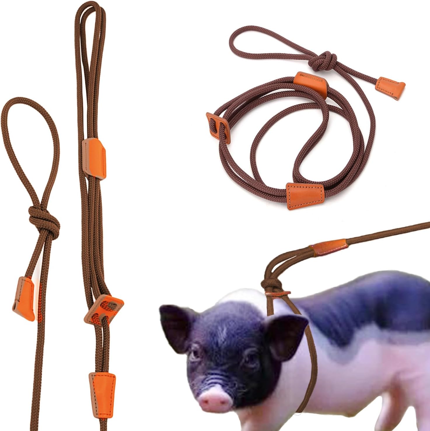 Arnés de cerdo pequeño y correa ajustable para cerdo, arnés para cerdos pequeños, medianos y grandes, suministros para cerdos de mascotas, caminar y