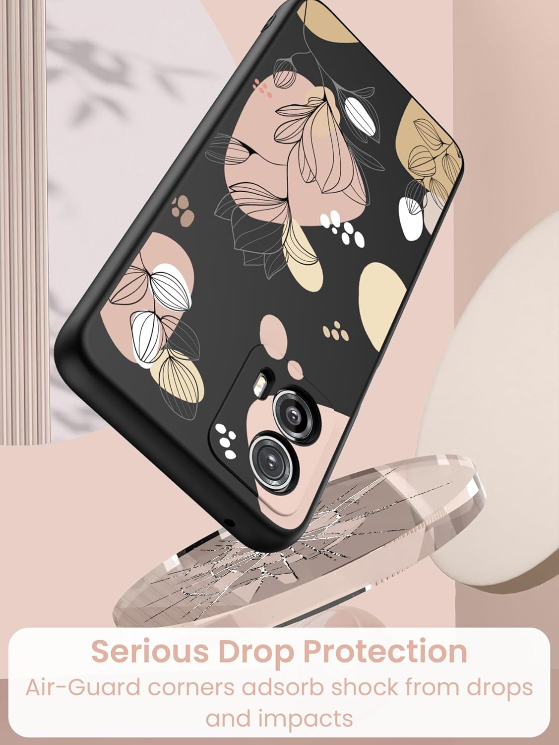 Funda para Motorola Moto G 5G 2023, funda de silicona líquida floral para niñas y mujeres, a prueba de golpes, antiarañazos, funda de protección