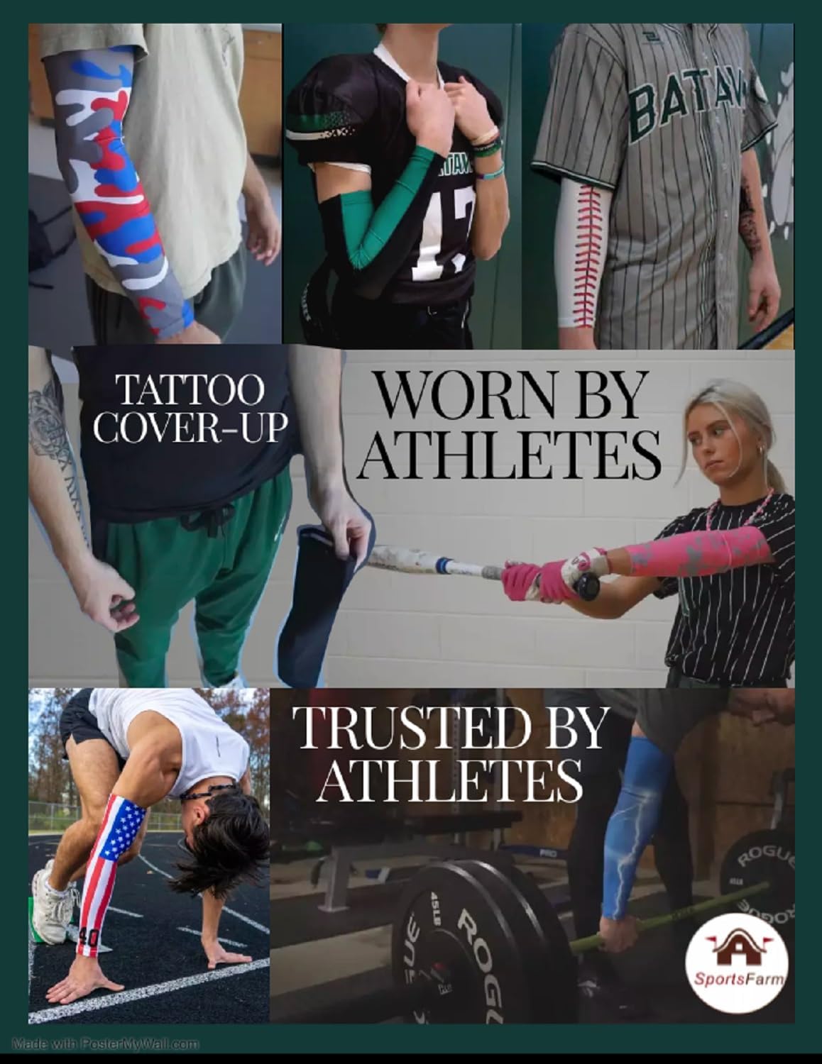 SportsFarm Tallas para jóvenes y adultos, 2 tonos, manga de compresión para jugadores de 2 tonos (1 manga) (más de 20 colores disponibles en nuestra