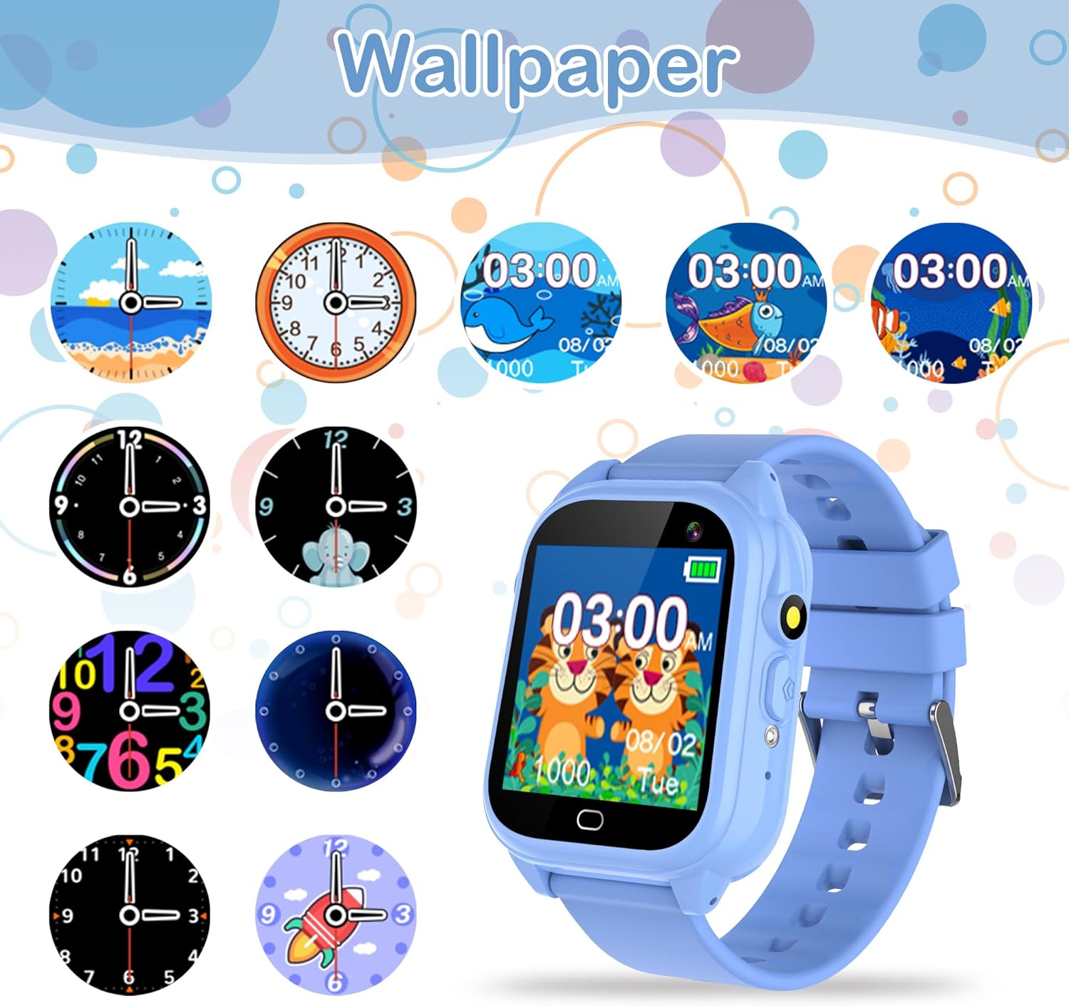 Reloj inteligente para niños, juguetes de juego para niños de 4 a 12 años de edad, calendario de regalo de cumpleaños, educación, juguetes de