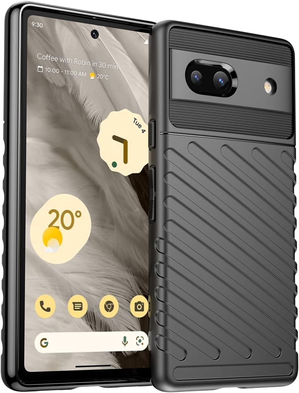 Funda para Google Pixel 7A 5G, silicona suave y delgada, fibra de carbono, antiarañazos, a prueba de golpes, flexible, de goma fina, TPU,